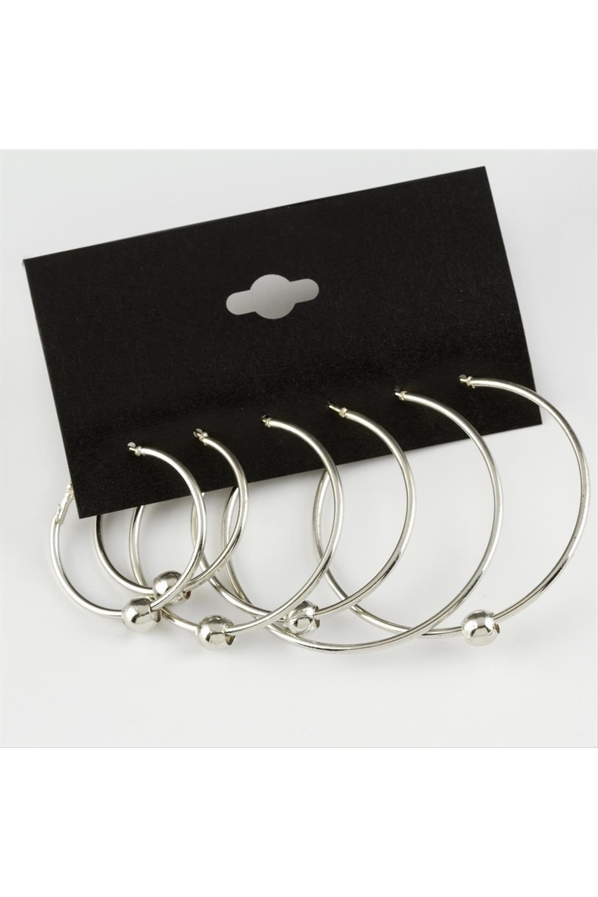 6 Adet Yeni Sezon Metal Halka Küpe Büyük 3-4-5- cm