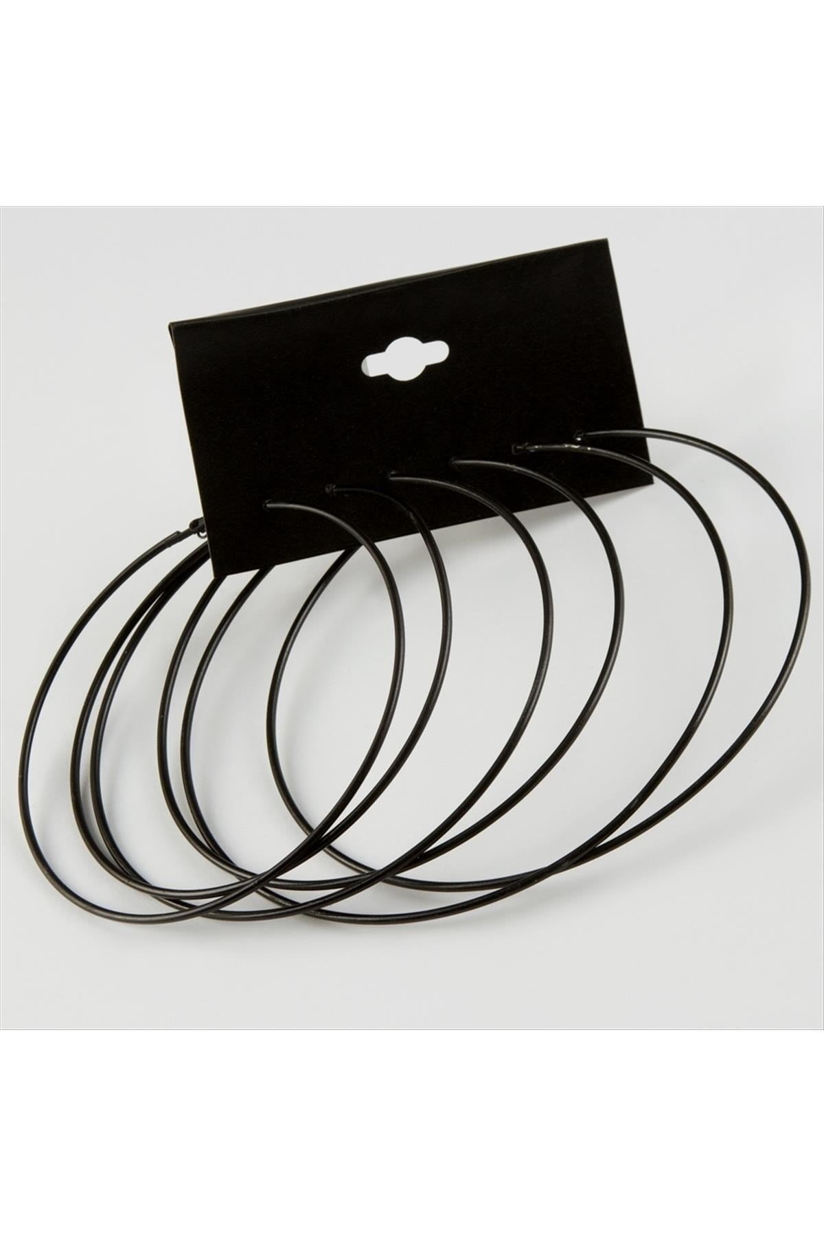 6 Adet Yeni Sezon Metal Halka Küpe Büyük 8-9-10 cm