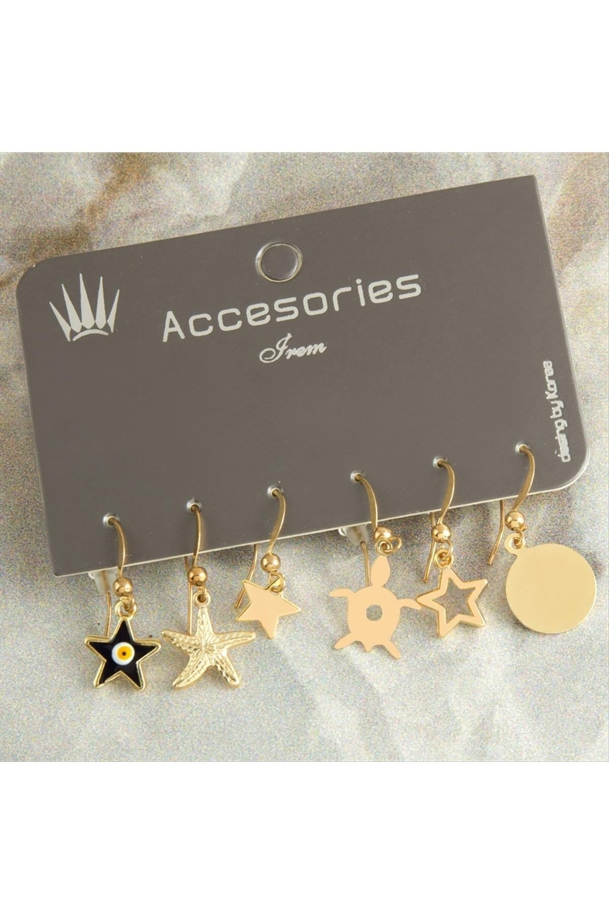6 Adet Yıldız Yeni Sezon Küpe