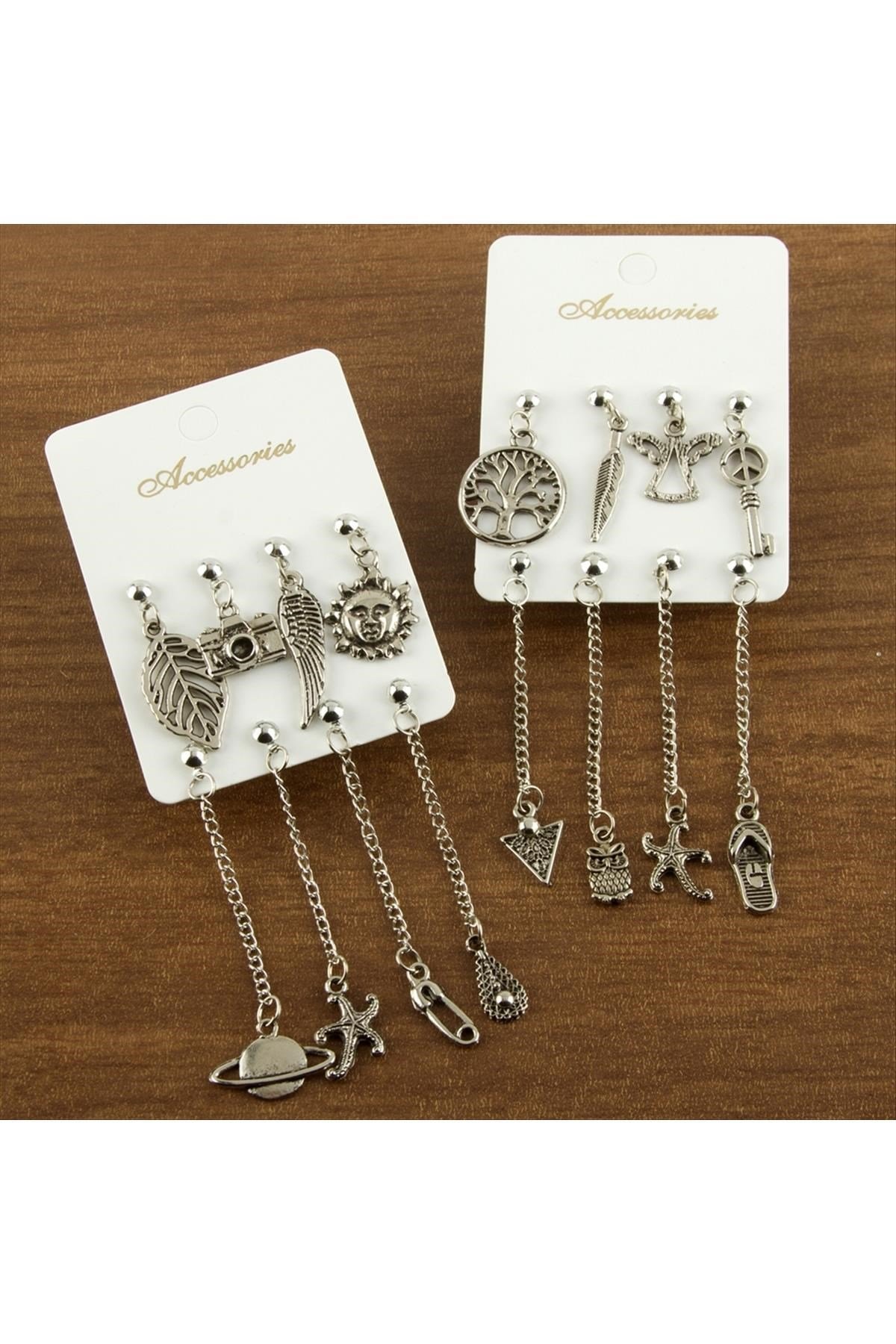 8 Adet Karışık Figürlü Trend Küpe