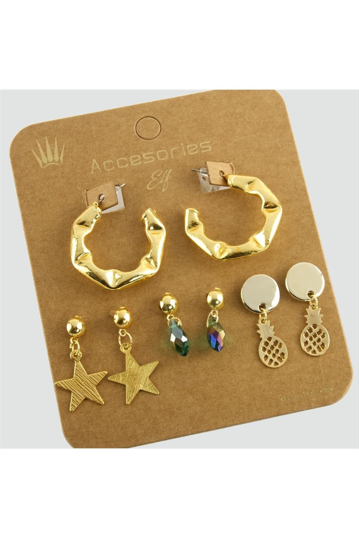 8 Adet Kristal Halka Trend Küpe