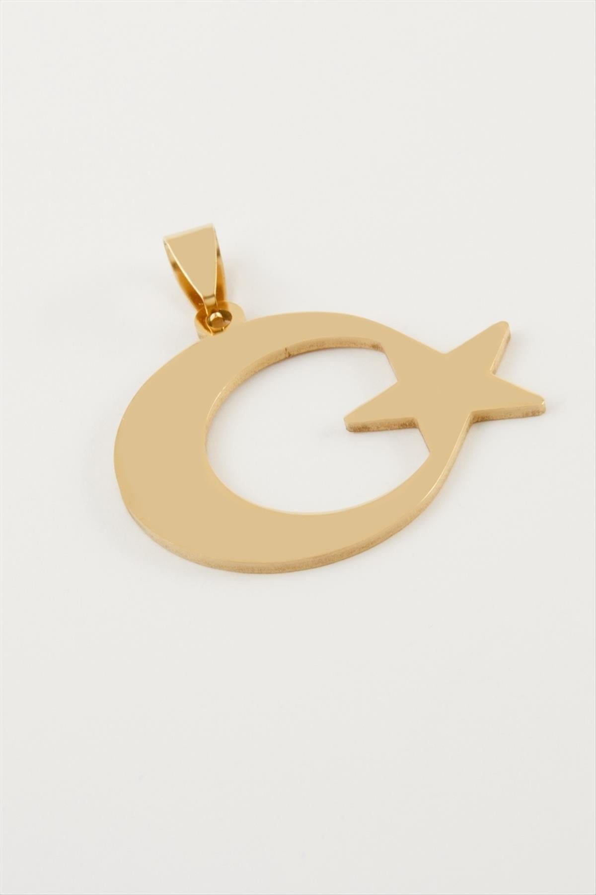 Ay Yıldız Çelik Kolye Ucu 2,5 cm