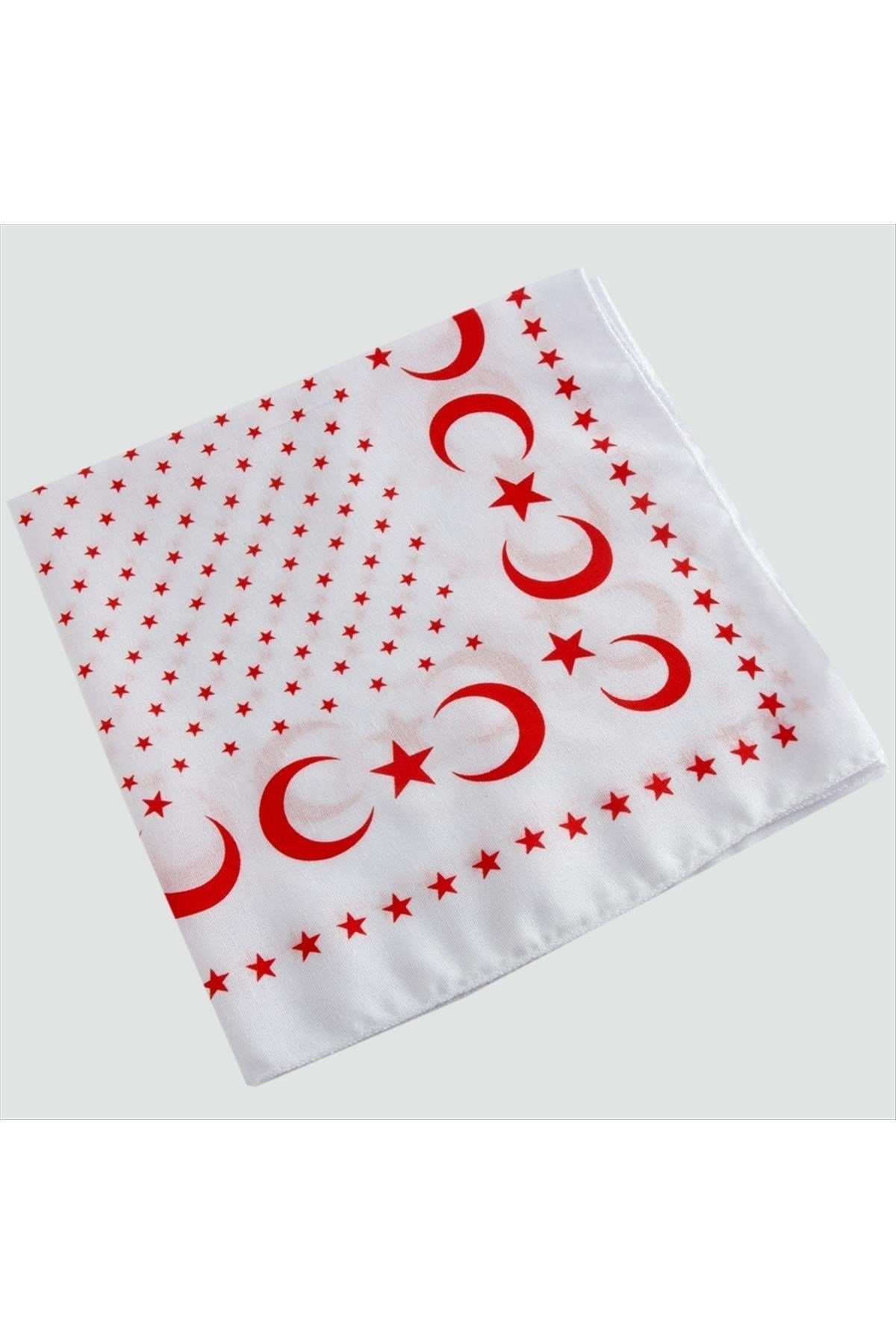 Ay Yıldız Desenli Bandana 50*50