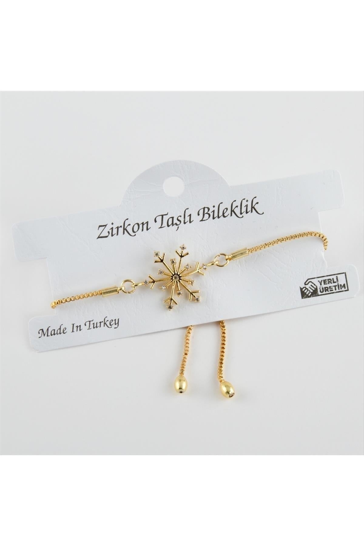 Ay Yıldız Figürlü Zirkon Taşlı Asansörlü Bileklik