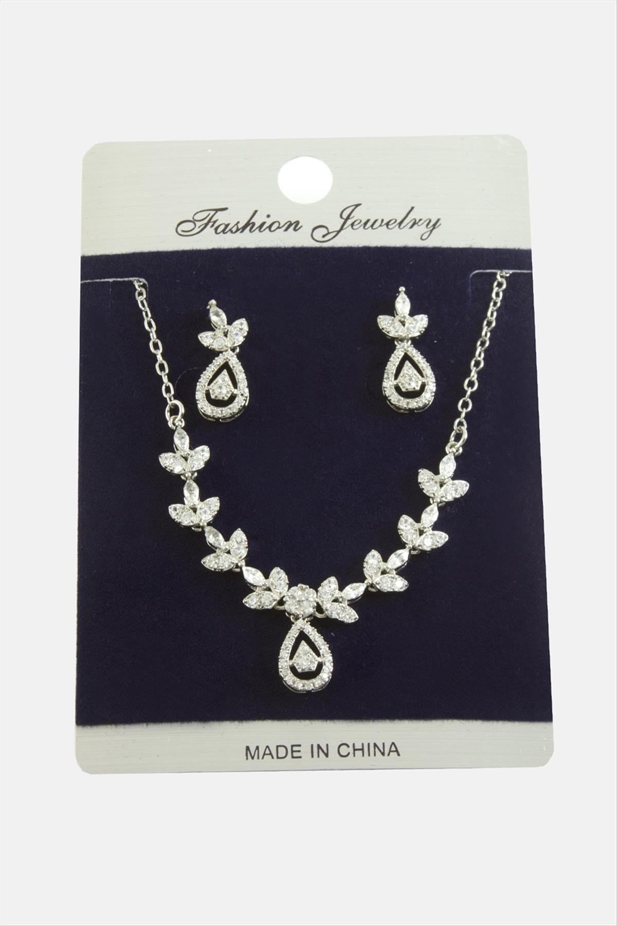 Damla Zirkon Taşlı Set Kolye