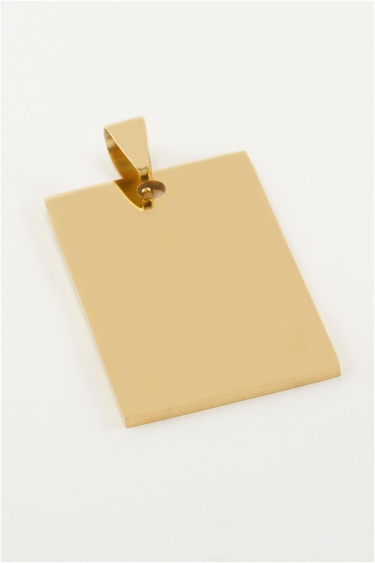 Dikdörtgen İsim Yazılabilir Çelik Kolye Ucu 2,8*4,2 cm