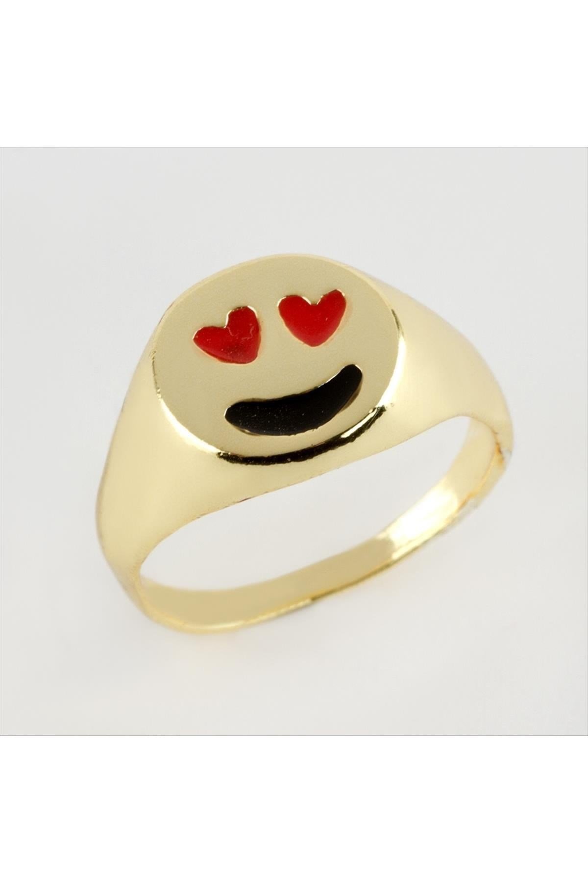 Emoji Figürlü Metal Yüzük