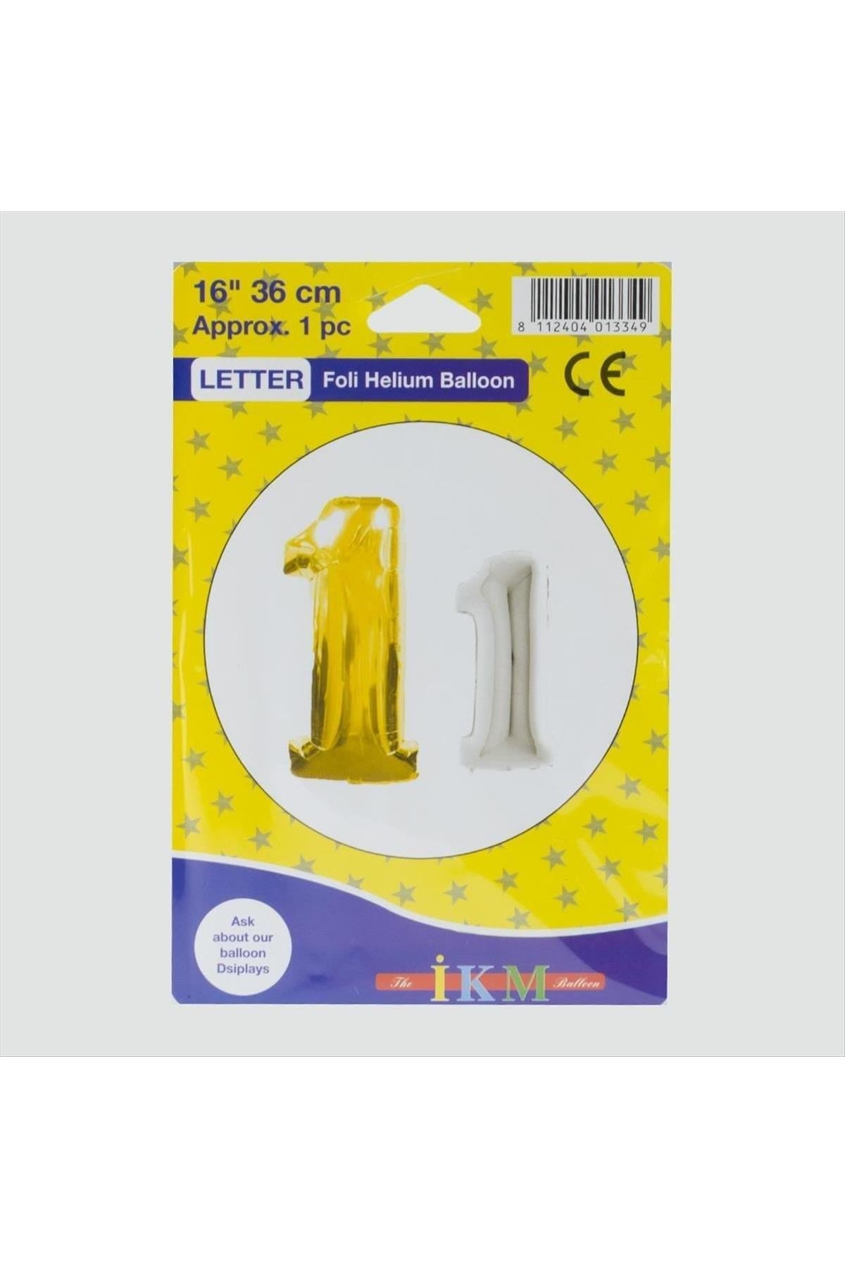 Gümüş Renkli 16*36 Rakam Folyo Balon