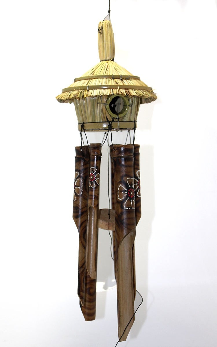 Hasır Kuş Yuvalı Bambu Çan 50 cm