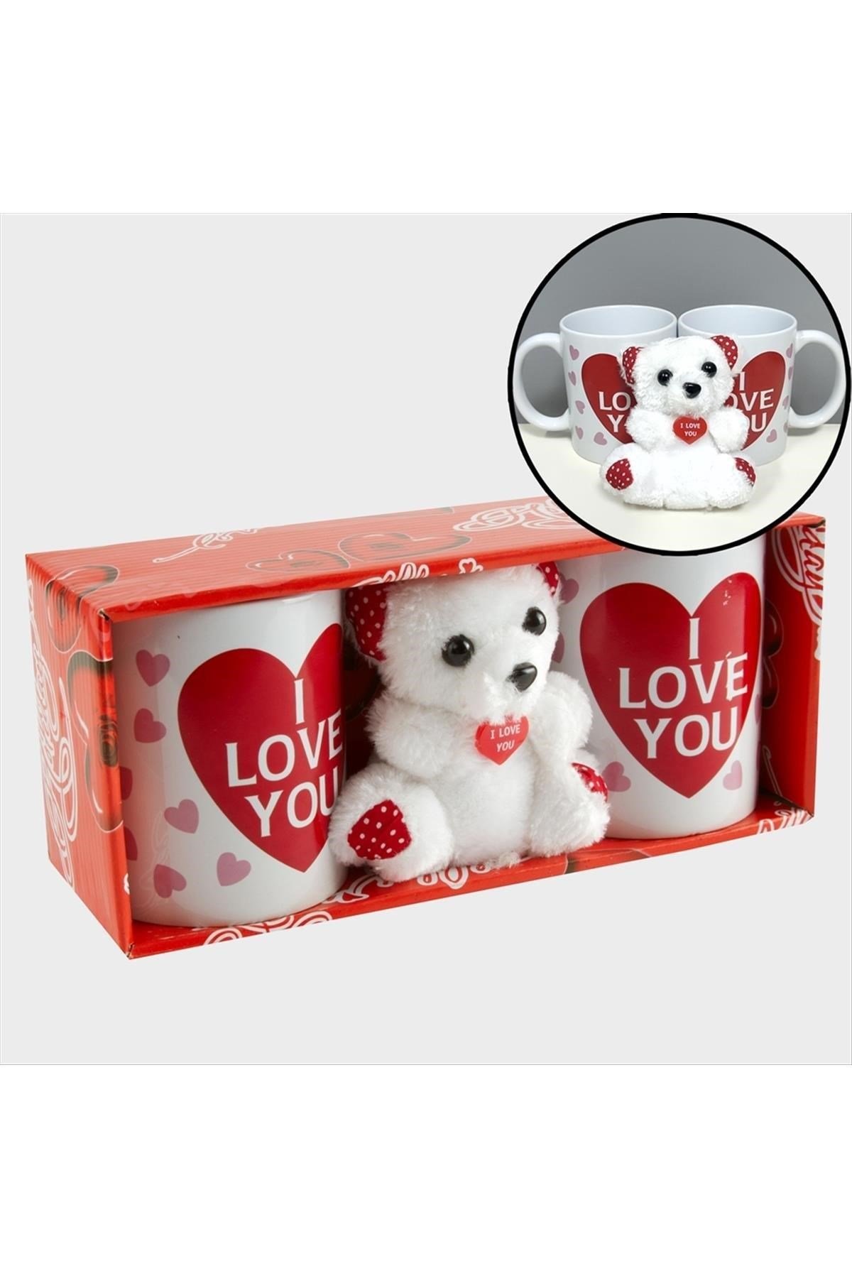 I Love You Ayıcıklı Kupa Bardak Set