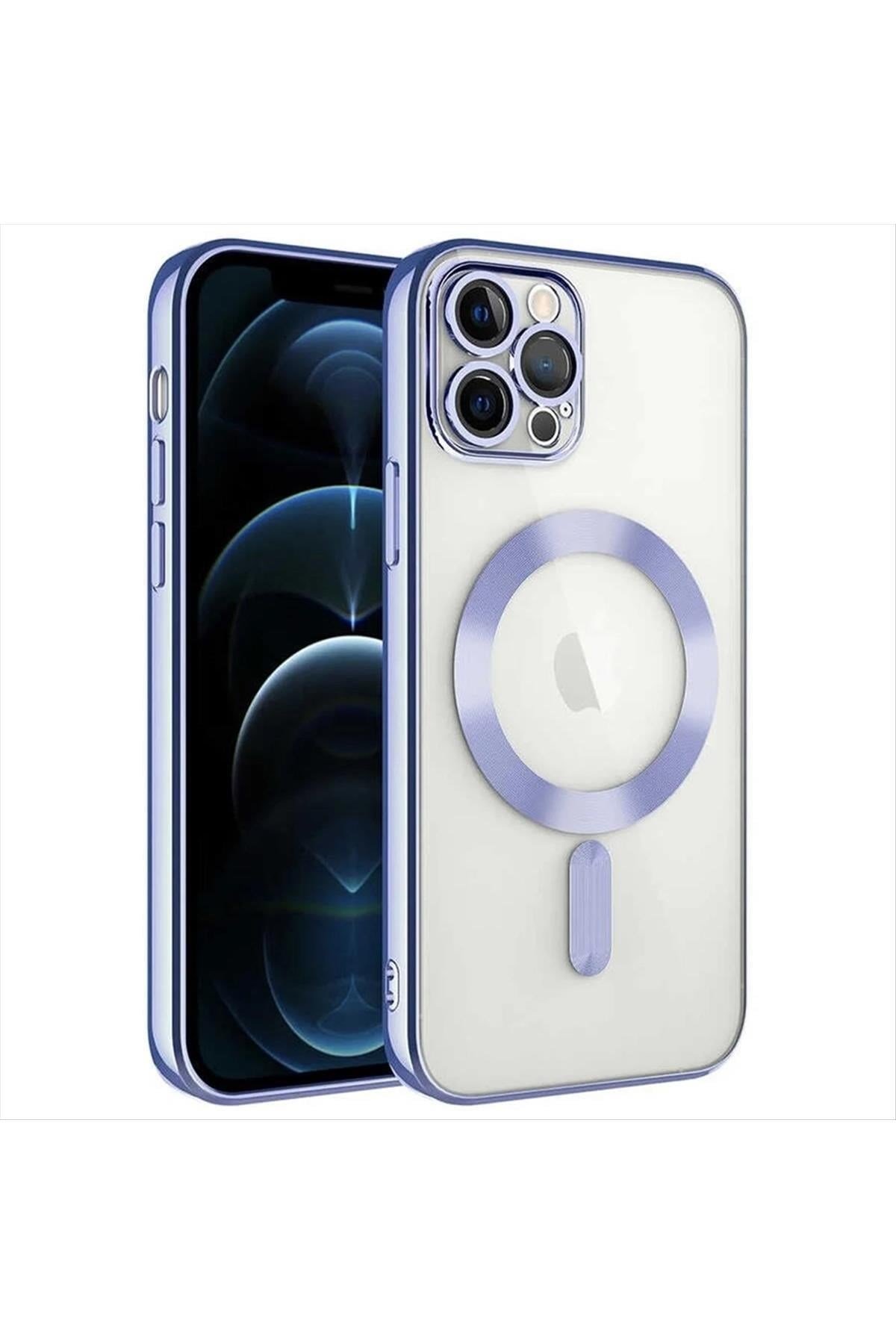 iPhone 14 Pro Max Lüx Magsaff Lazer Silikon Kılıf (Kamera Korumalı)