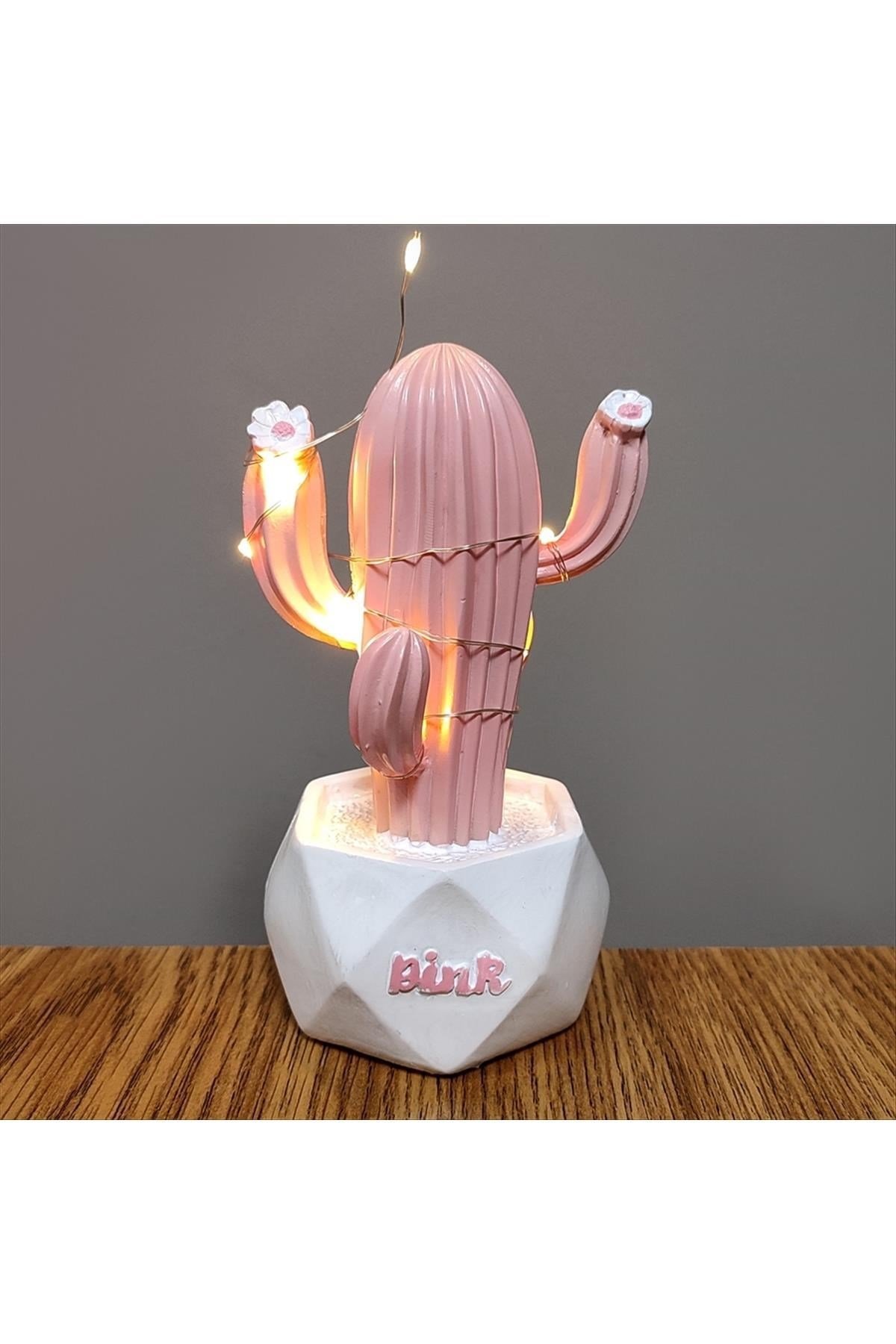 Işıklı Kaktüs Dekoratif Masa Lambası