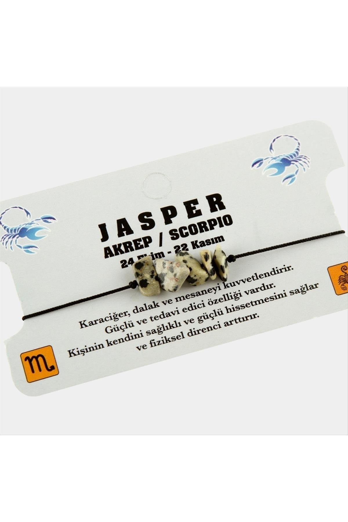 Jasper Doğal Taşlı Akrep Burç Bileklik