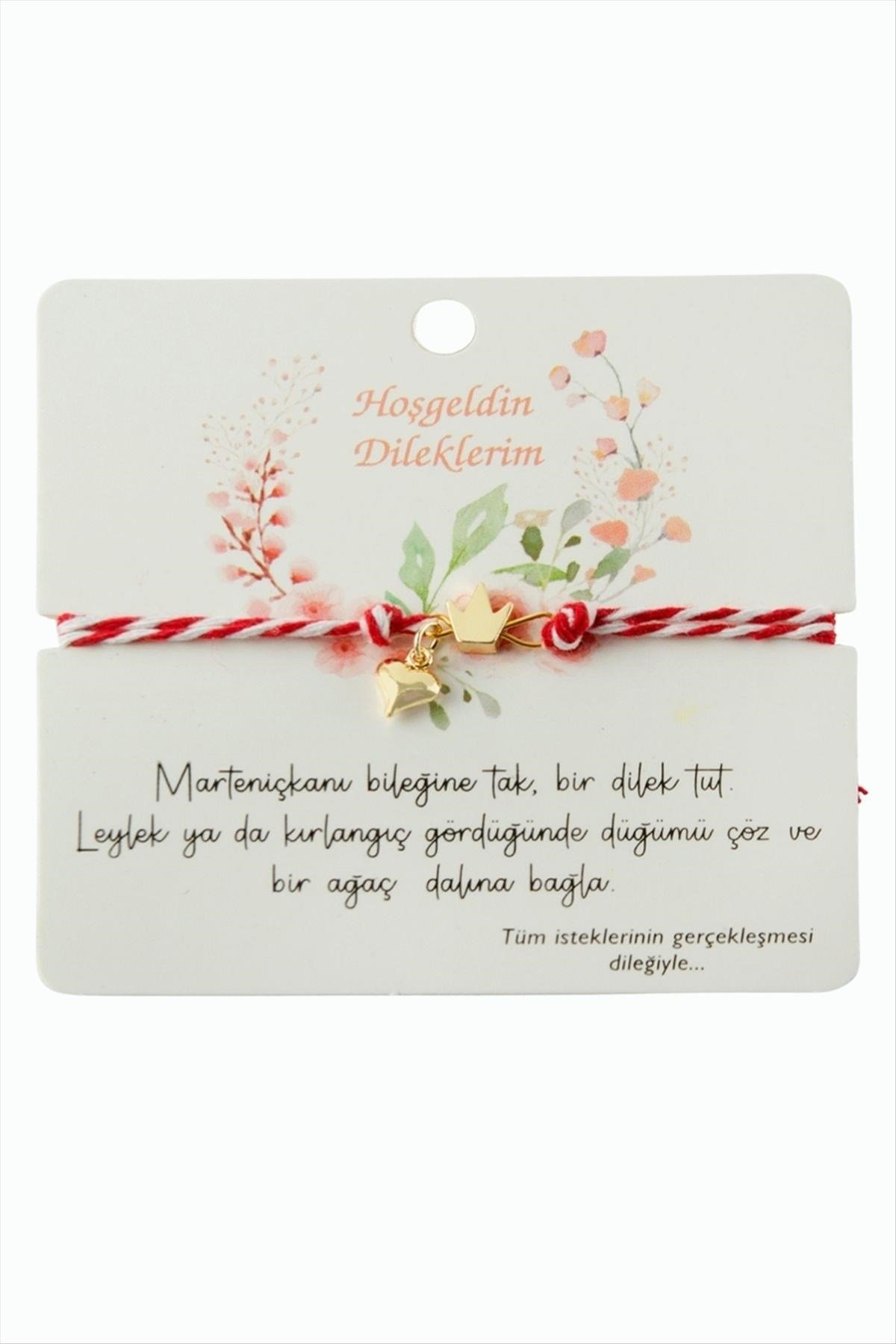 Kalp Taç Marteniçka İp Bileklik