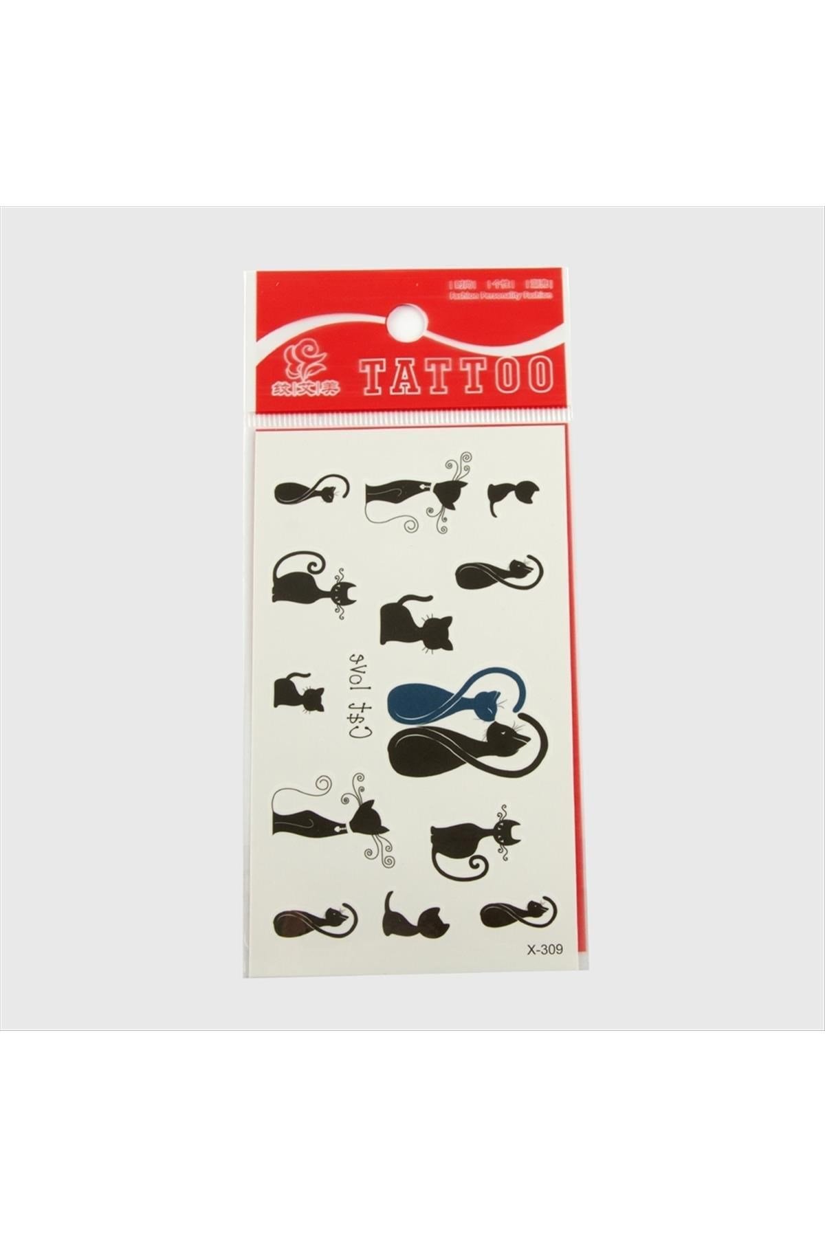 Kedi Tattoo Dövme Sticker Küçükc