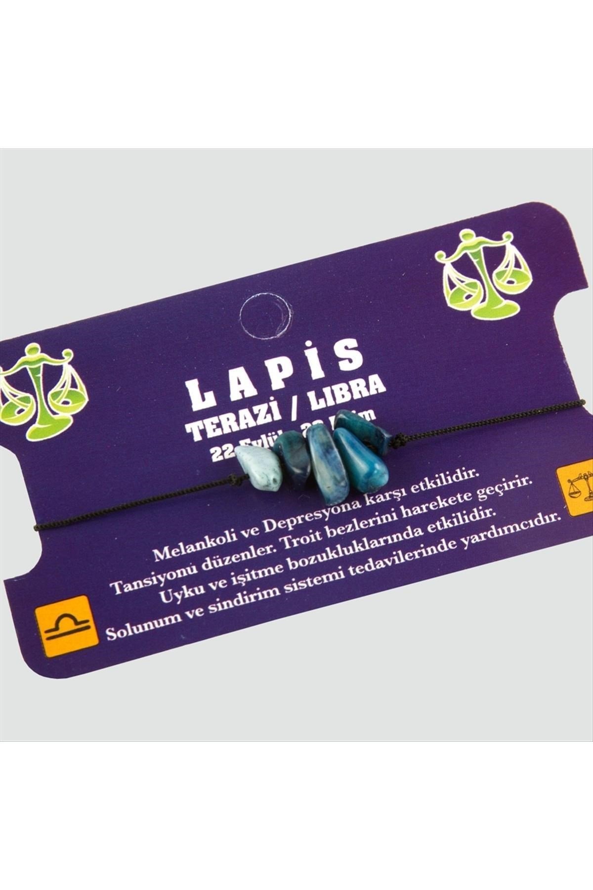 Lapis Doğal Taşlı Terazi Burç Bileklik