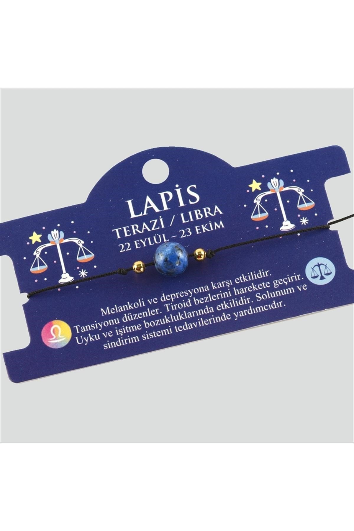 Lapis Doğal Taşlı Terazi Burç Bileklik