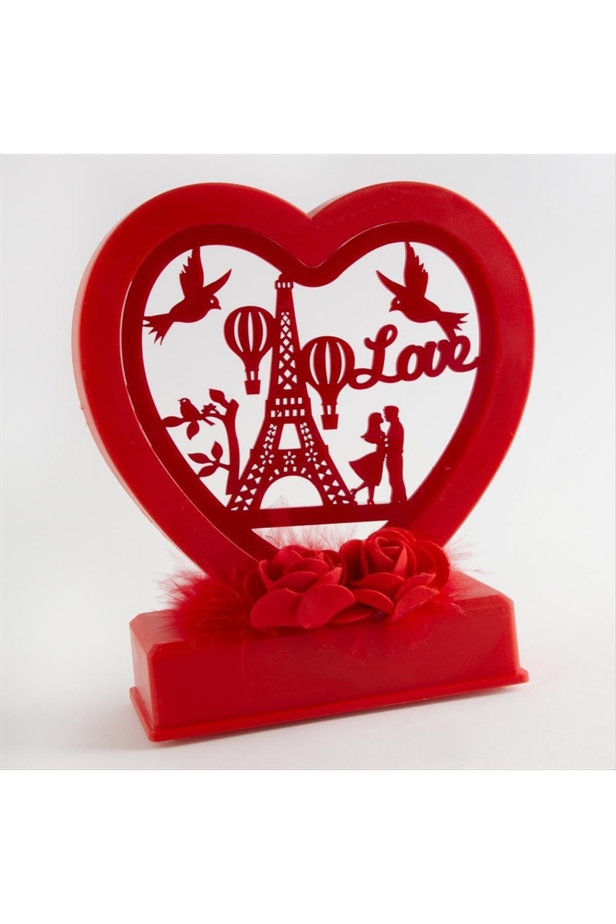 Love Yazılı Işıklı Müzikli Kalp Biblo