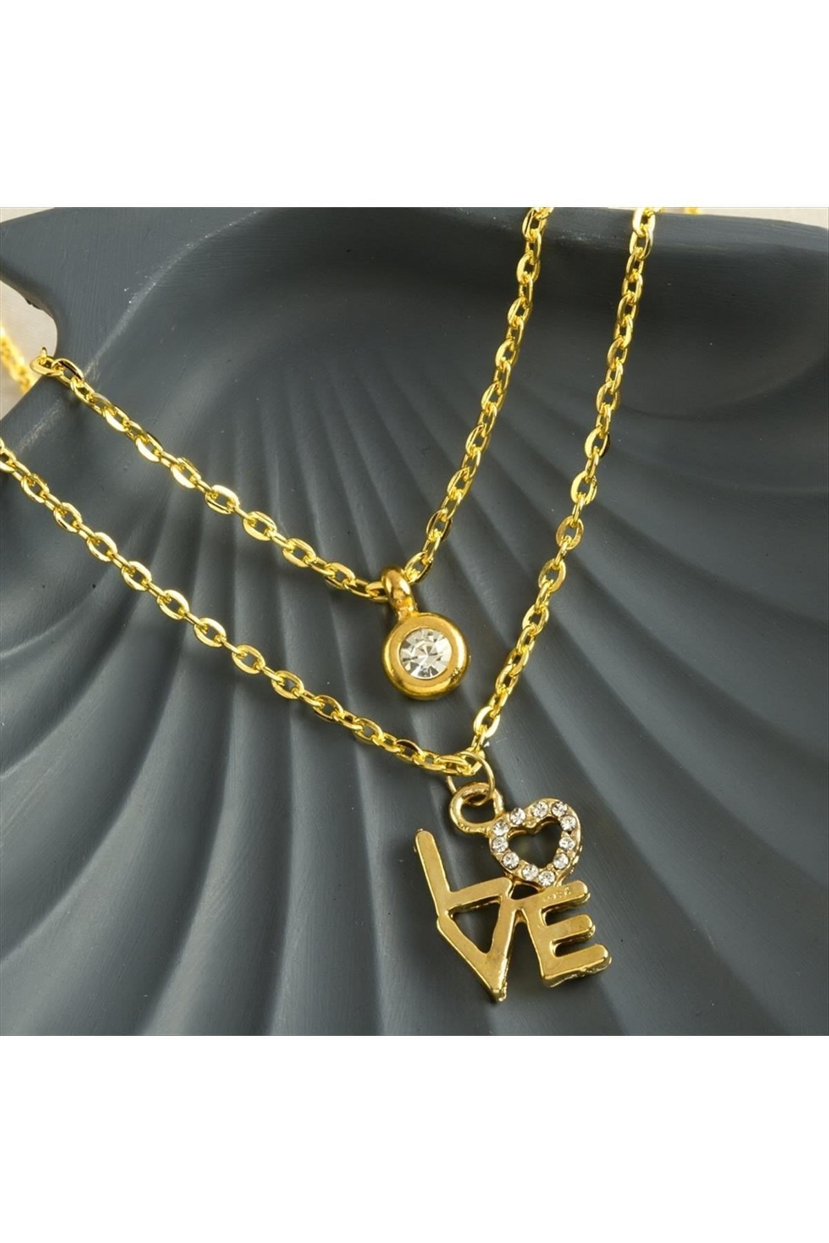 Love Yazılı Yeni Sezon İkili Kolye