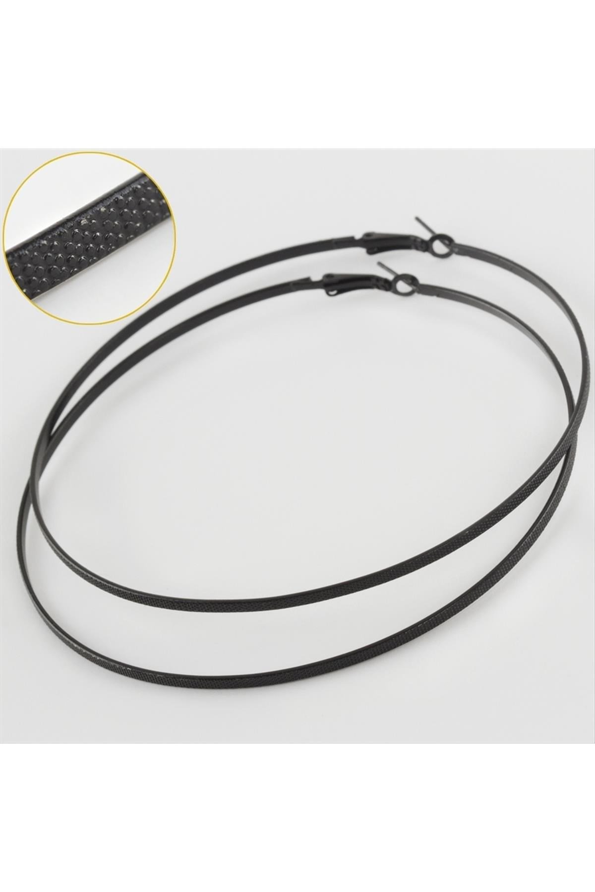 Noktalı Yeni Sezon Büyük Metal Halka Küpe 9 cm