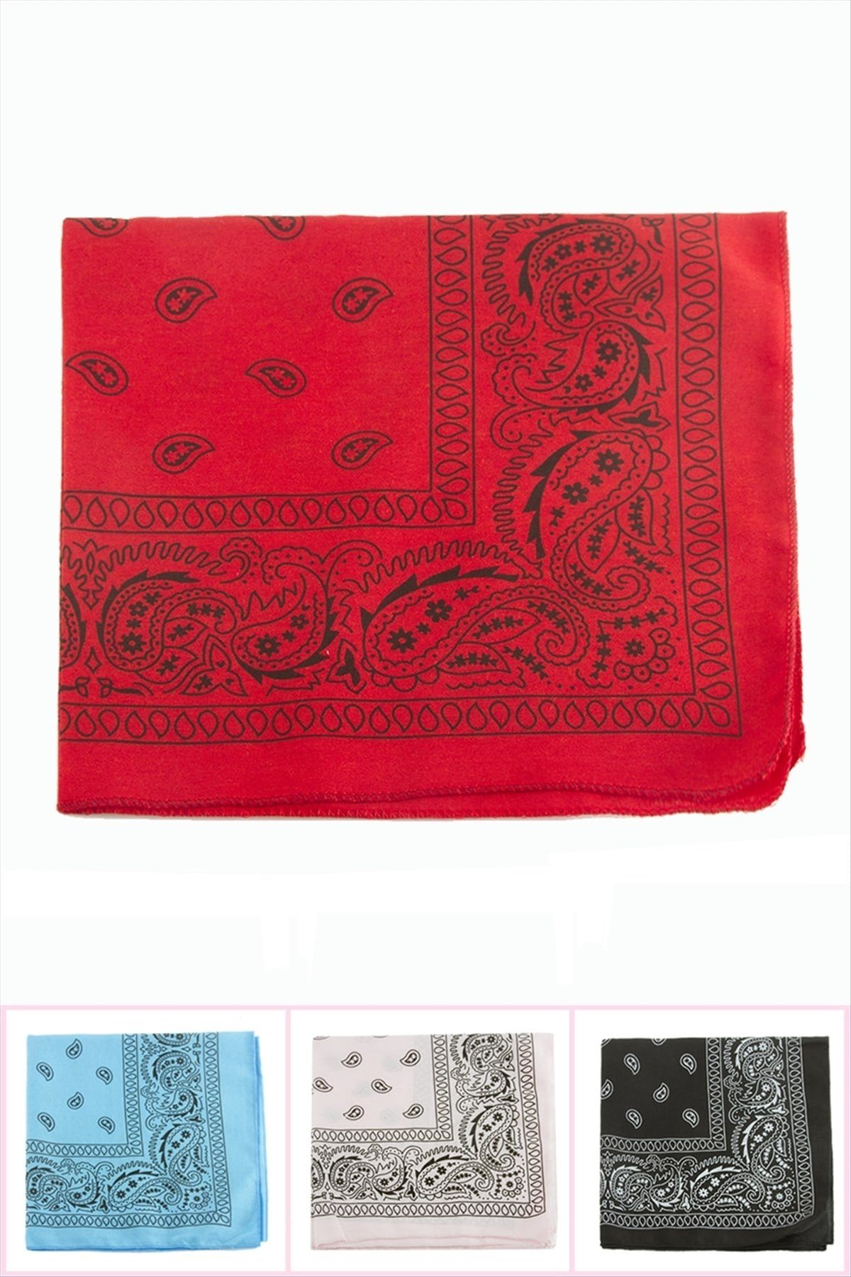 Oval Desenli Keten Bandana 50*50