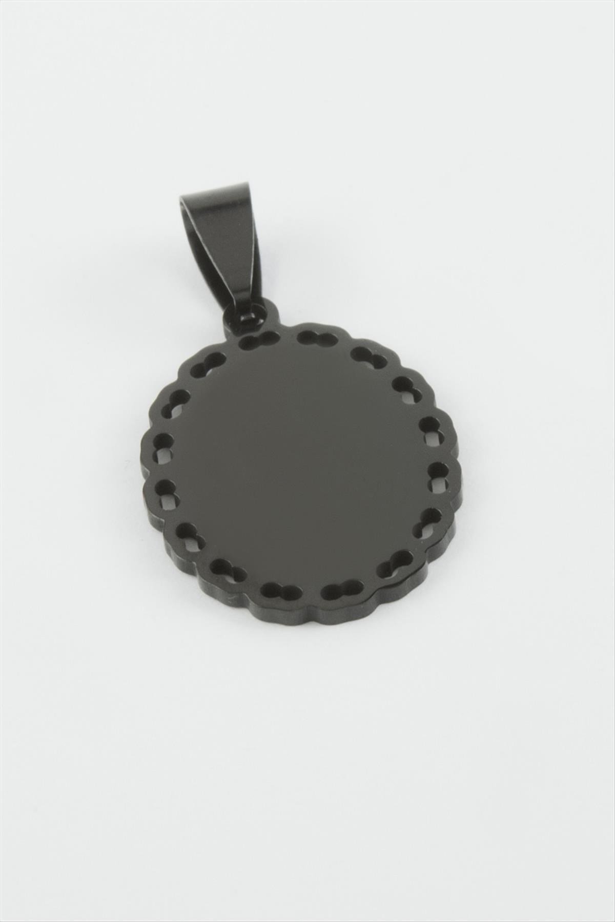 Oval İsim Yazılabilir Çelik Kolye Ucu 2*2,8 cm