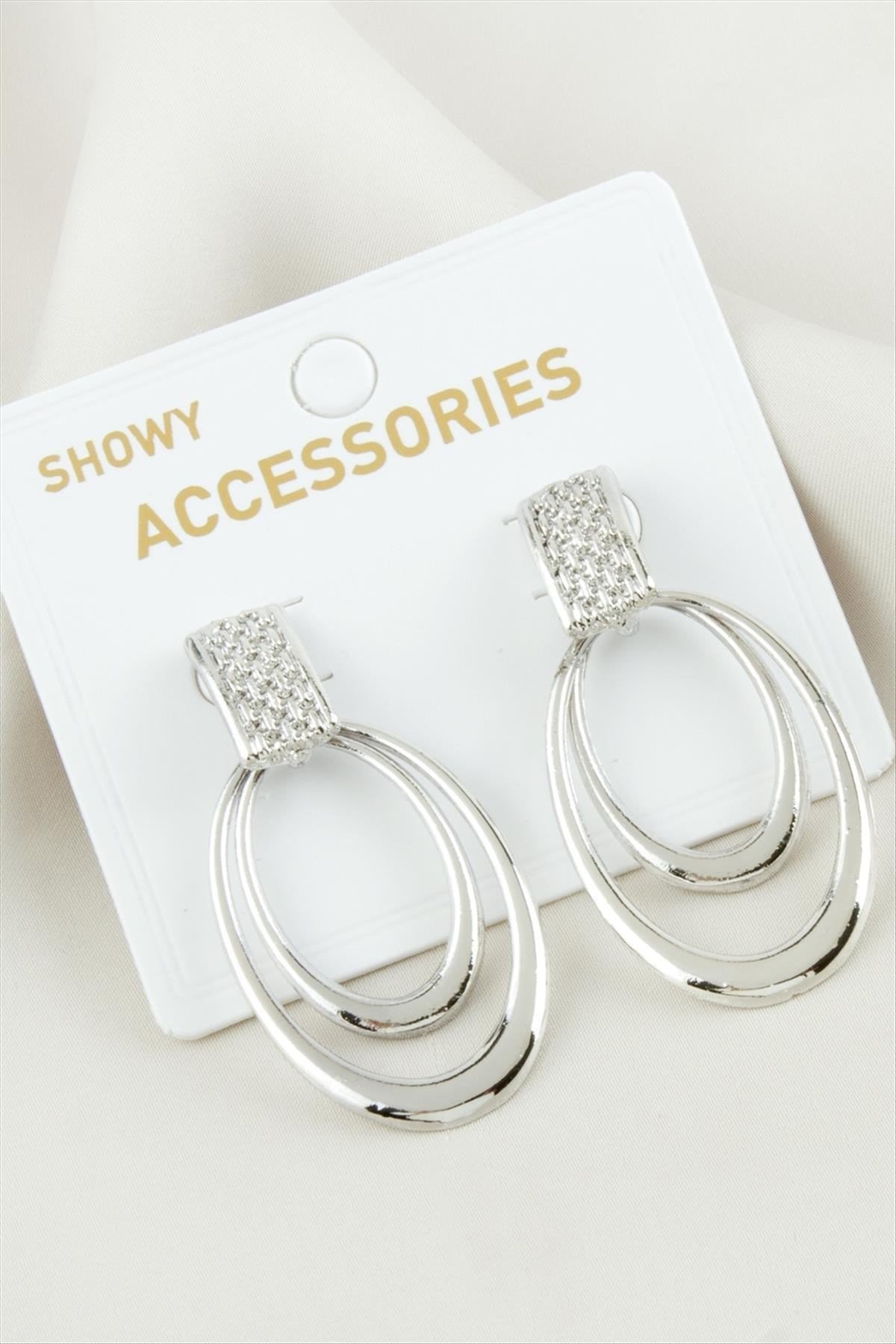 Oval Metal Küpe