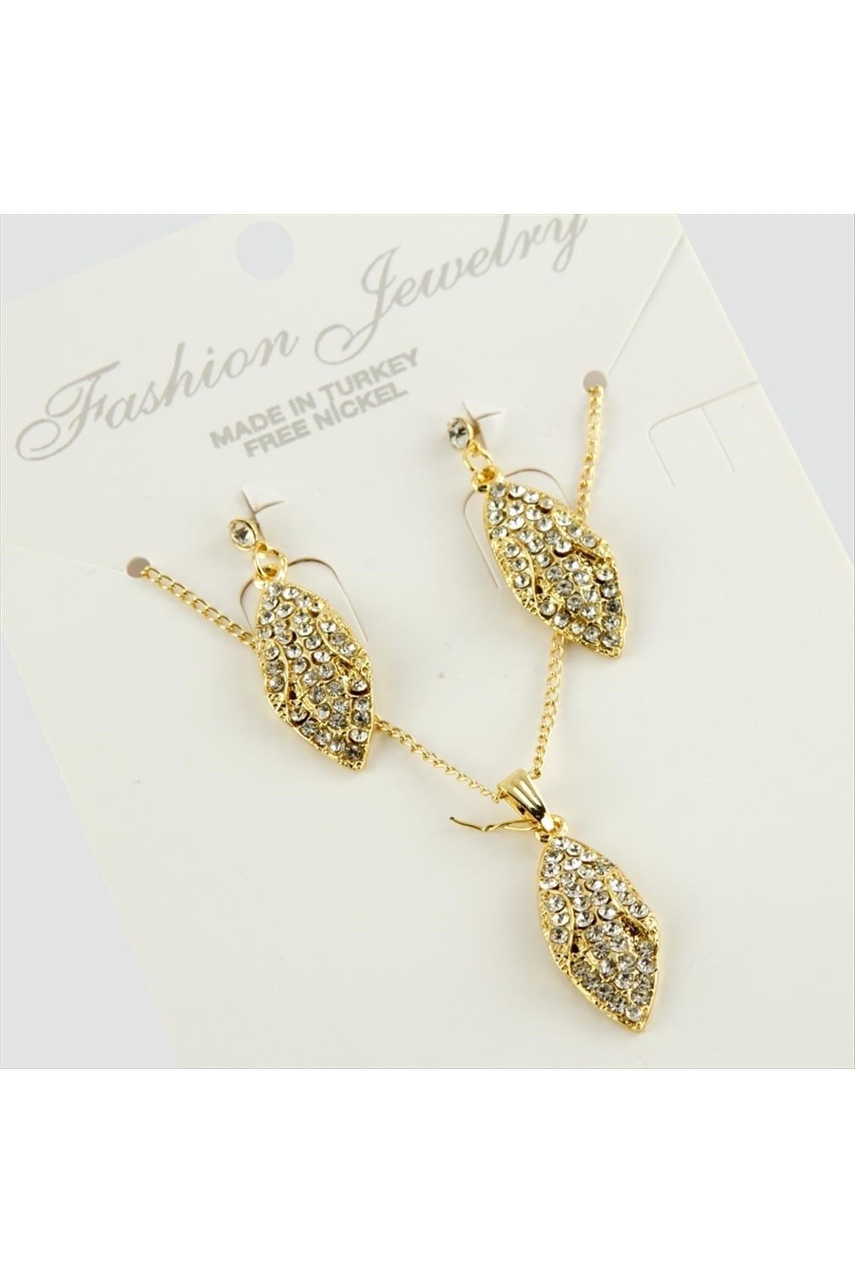 Oval Trend Yeni Sezon Taşlı Set Kolye
