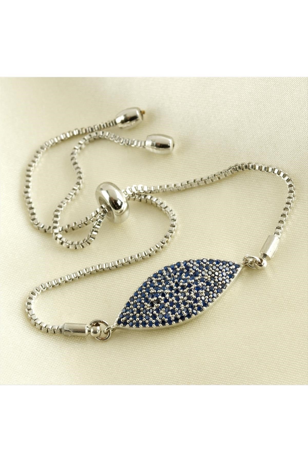 Oval Zirkon Taşlı Asansörlü Bileklik