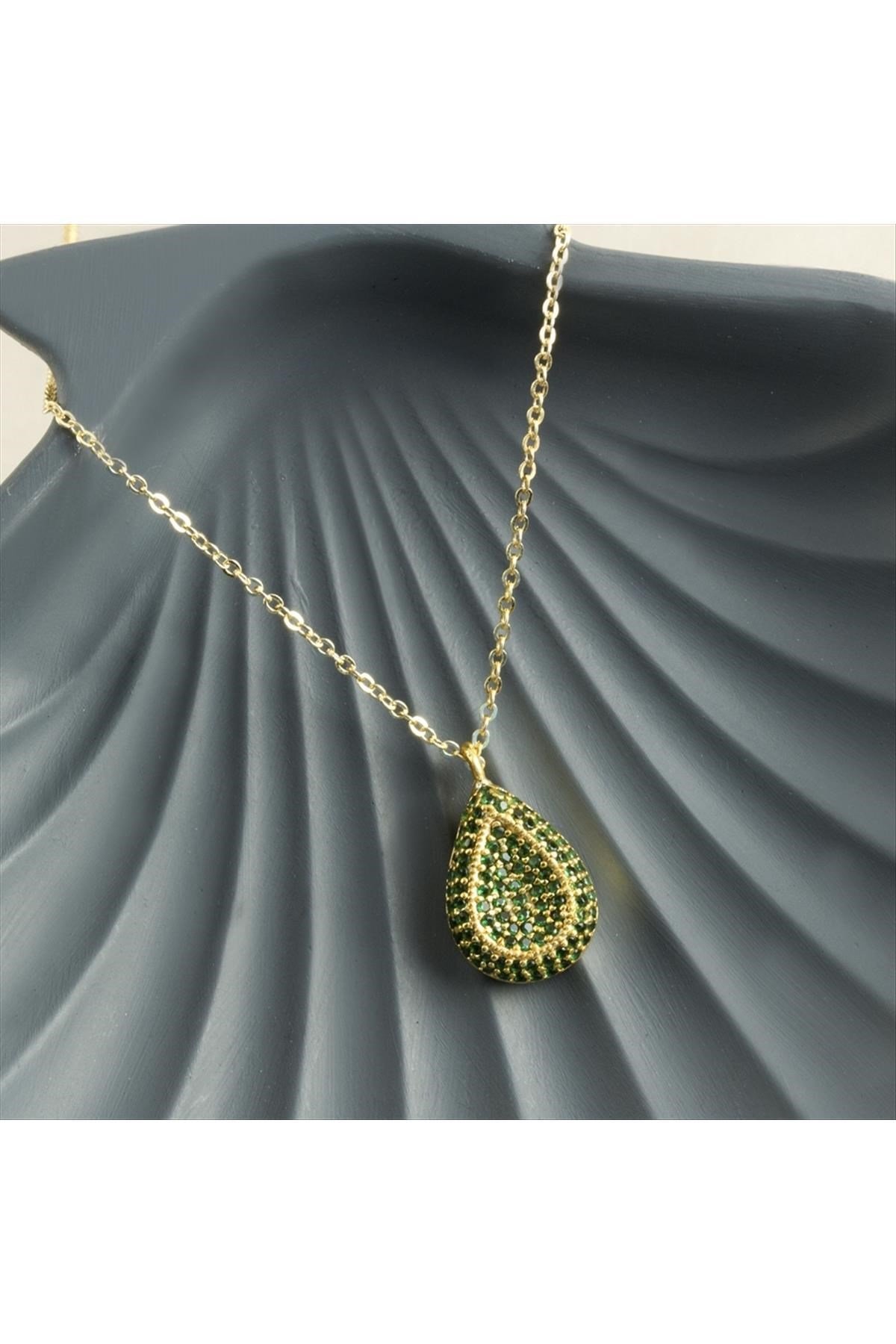 Oval Zirkon Taşlı Yeni Sezon Kolye