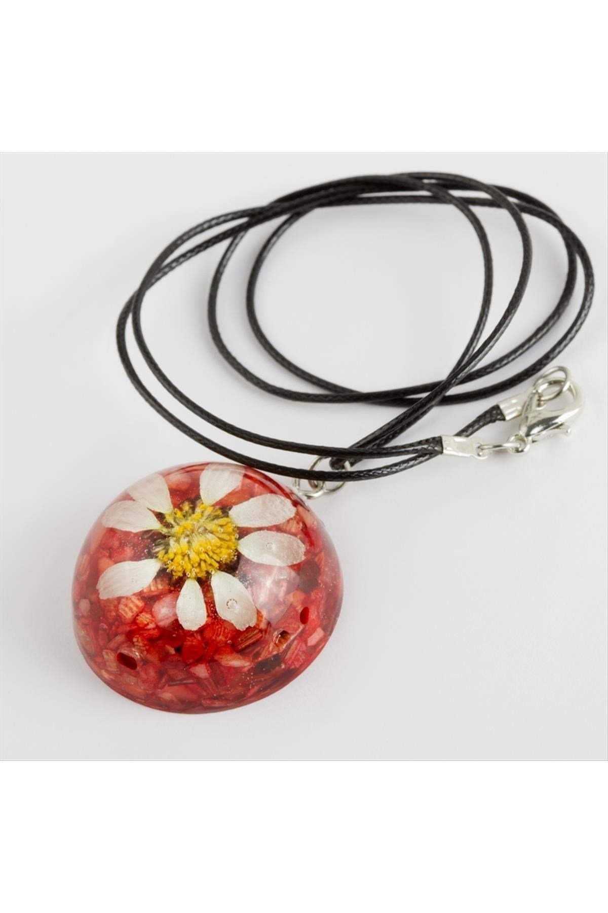Papatya Epoksi Canlı Kolye