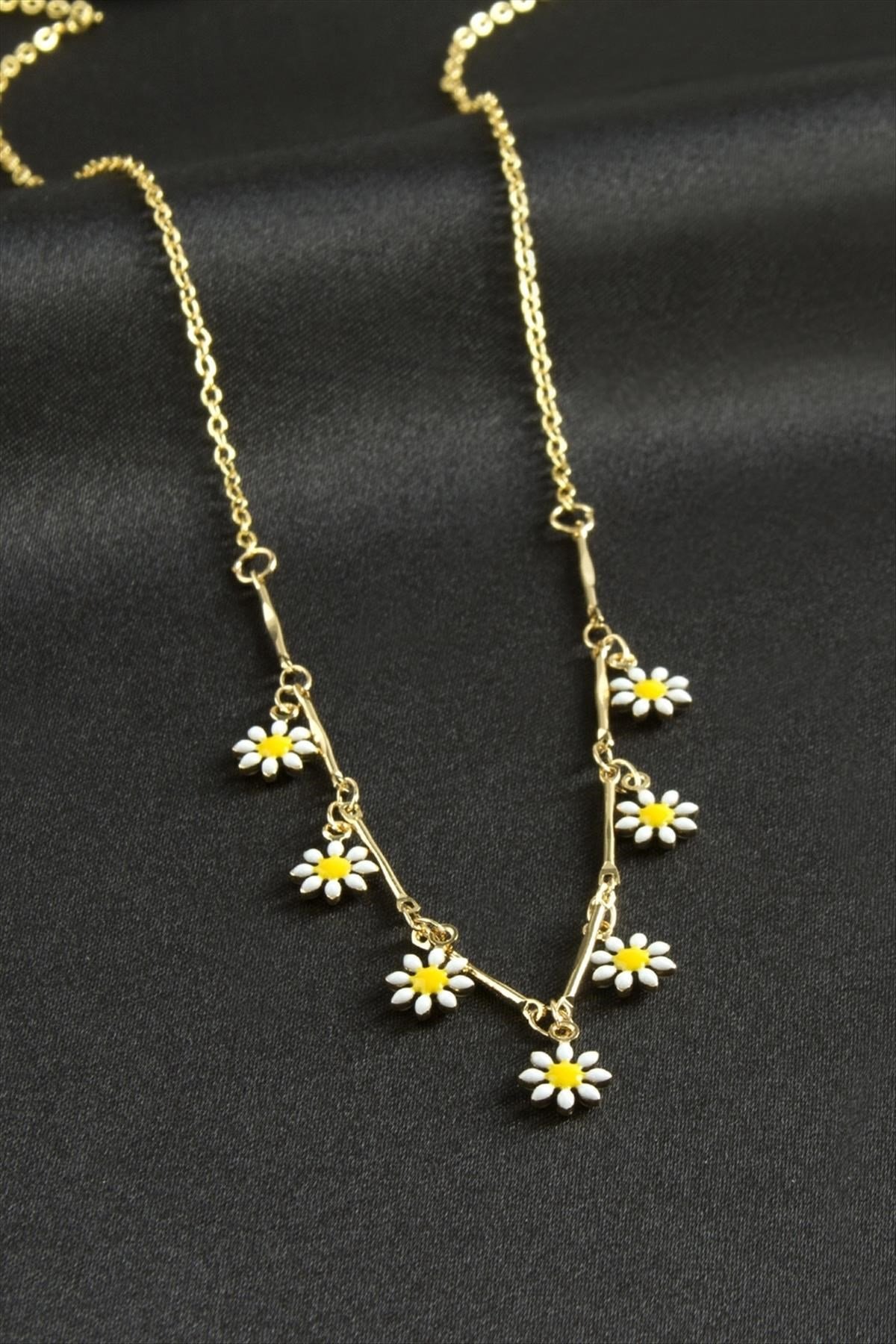 Papatya Mineli Kolye