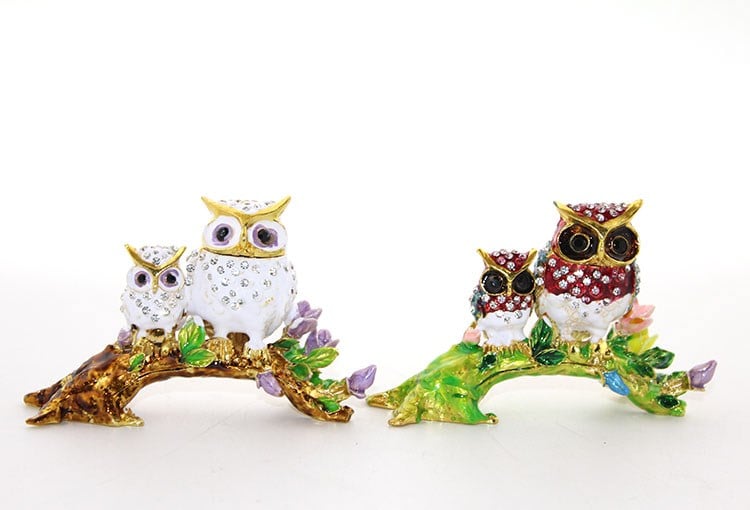 Swarovski Dal Üstünde 2'li Baykuş