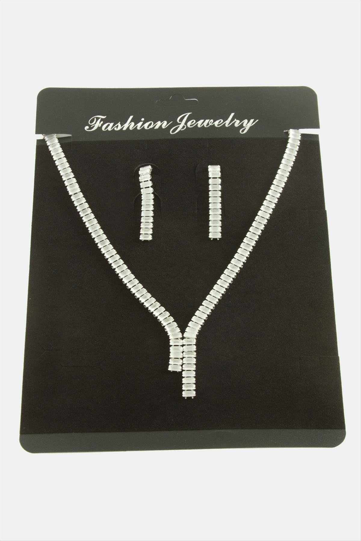 Tamtur Baget Zirkon Taşlı Lüks Set Kolye 7 mm