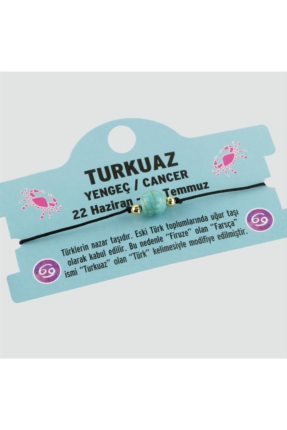Turkuaz Doğal Taşlı Yengeç Burç Bileklik