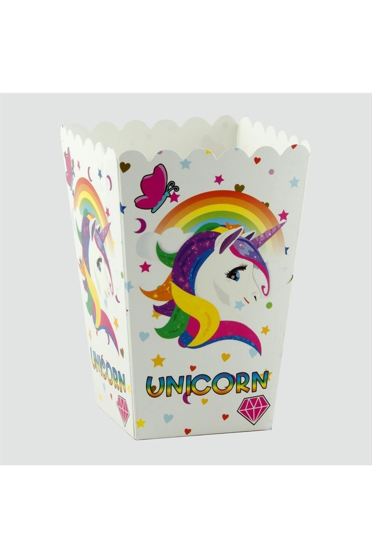 Unicorn Desenli Karton Mısır Kutusu 7*13 (10 Adet)