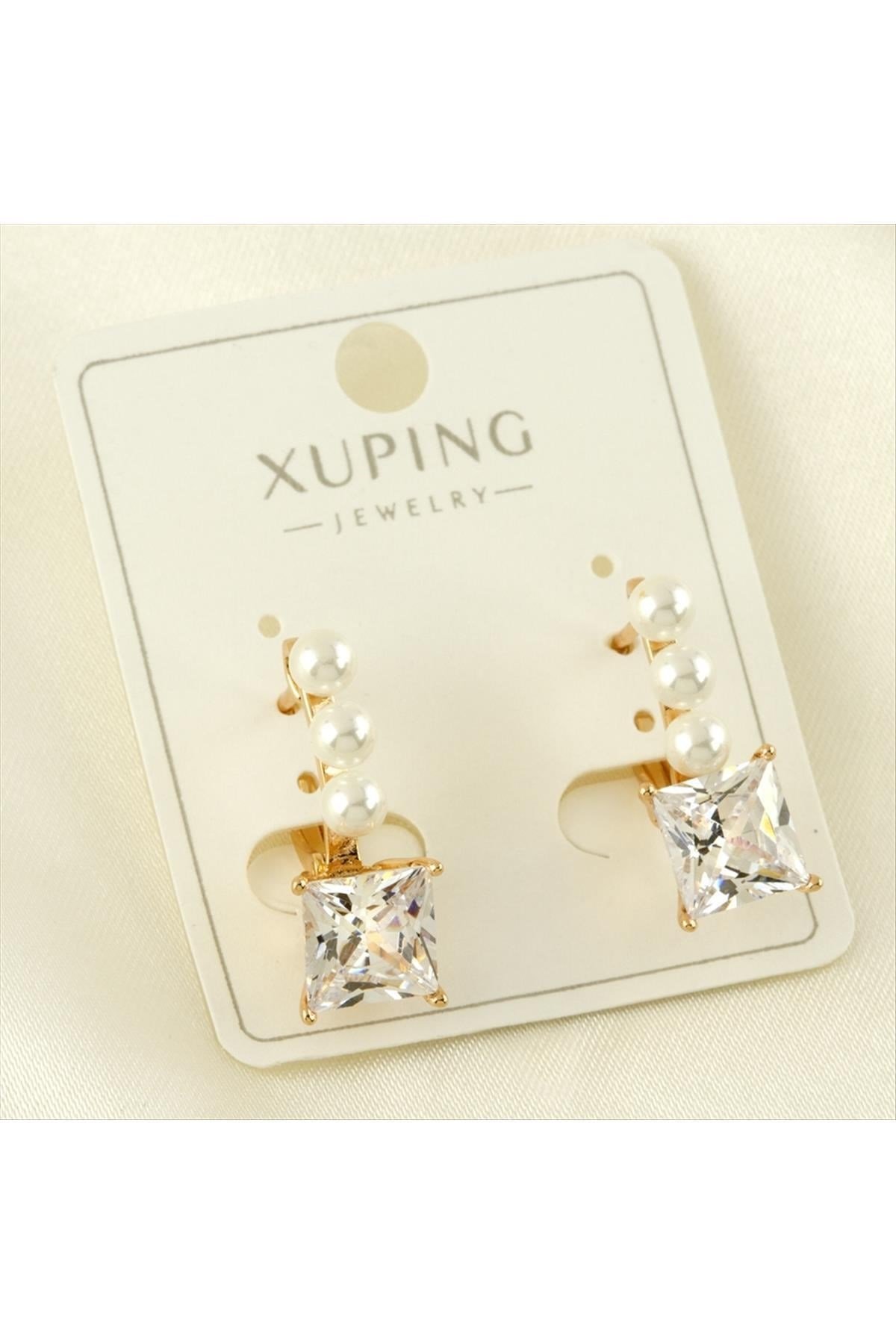 Xuping İnci Lüks Zirkon Taşlı Küpe