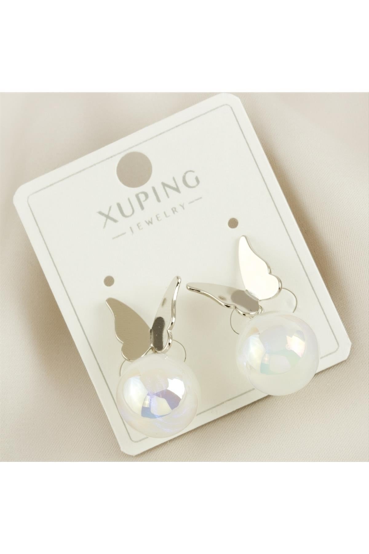 Xuping Kelebek İnci Lüks Çelik Küpe