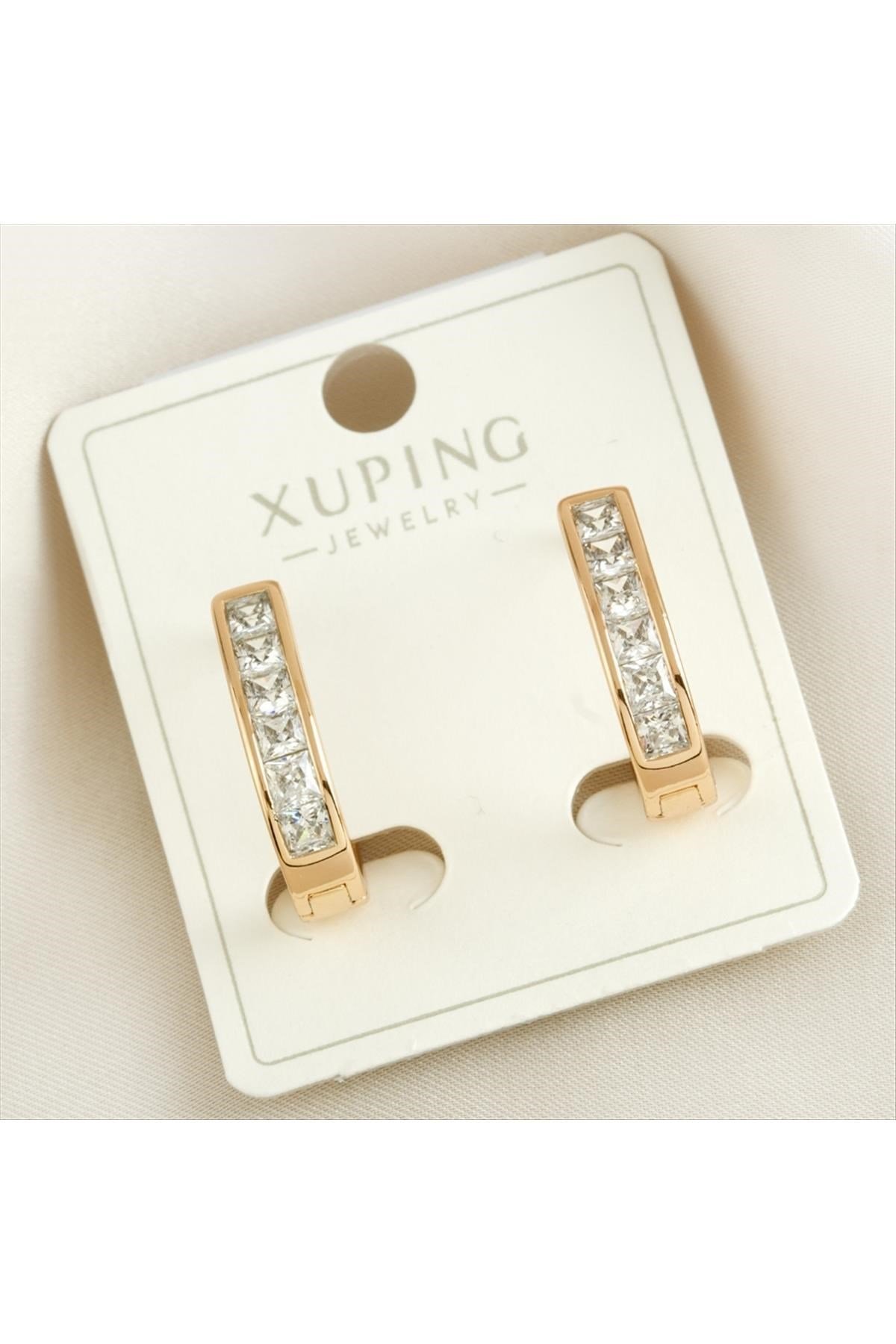 Xuping Oval Zirkon Taşlı Lüks Küpe