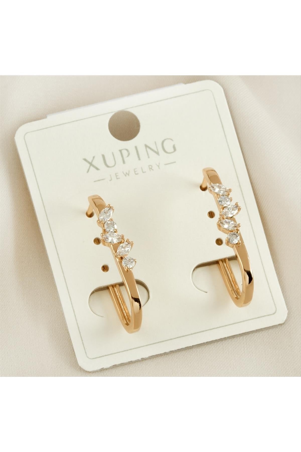 Xuping Oval Zirkon Taşlı Lüks Küpe