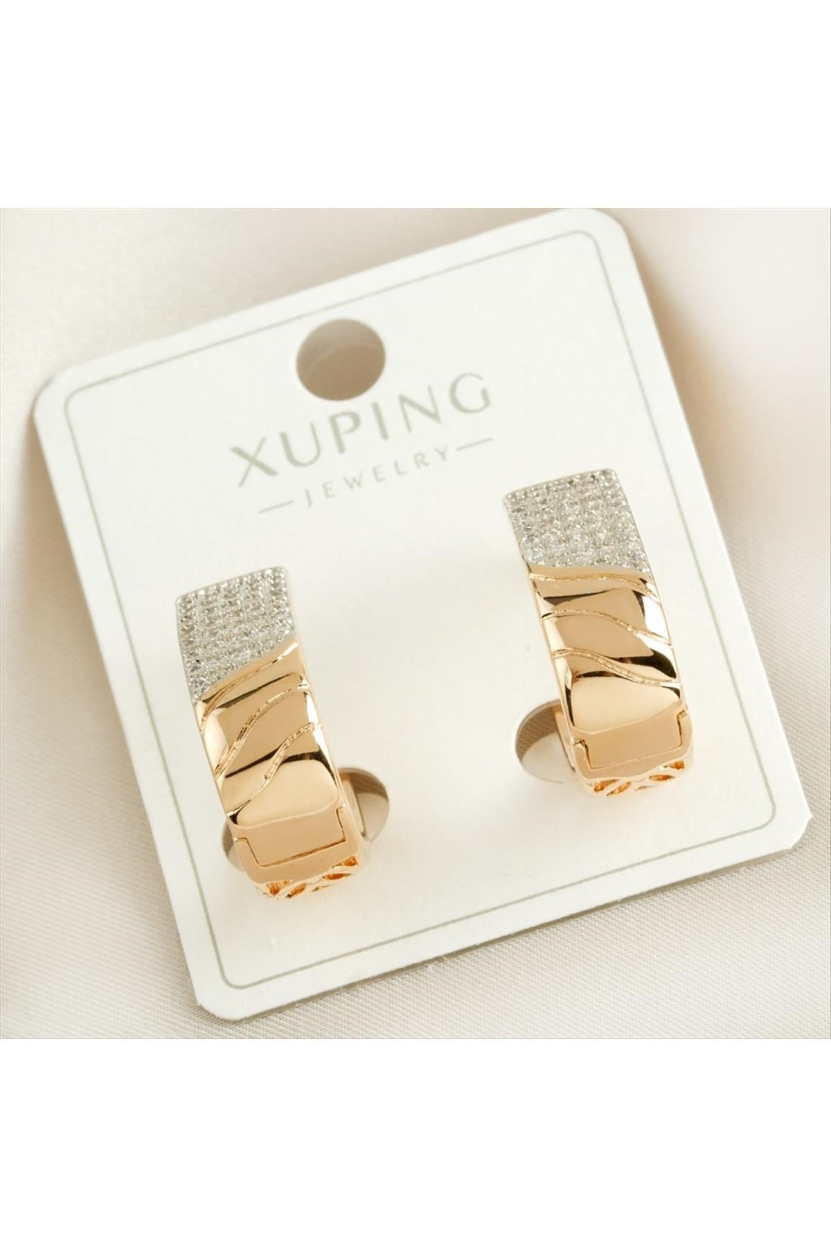 Xuping Oval Zirkon Taşlı Lüks Küpe