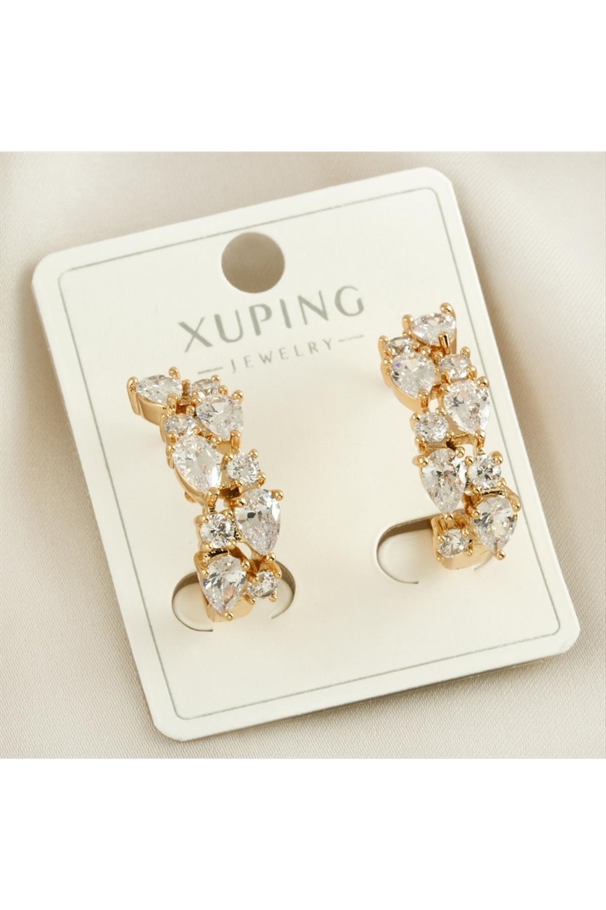 Xuping Oval Zirkon Taşlı Lüks Küpe