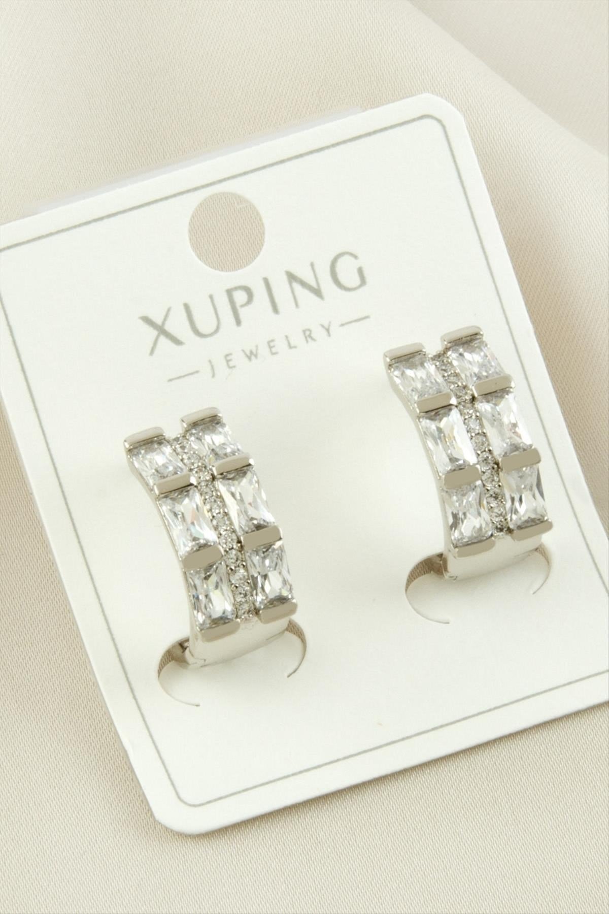Xuping Zirkon Taşlı Lüks Çelik Küpe
