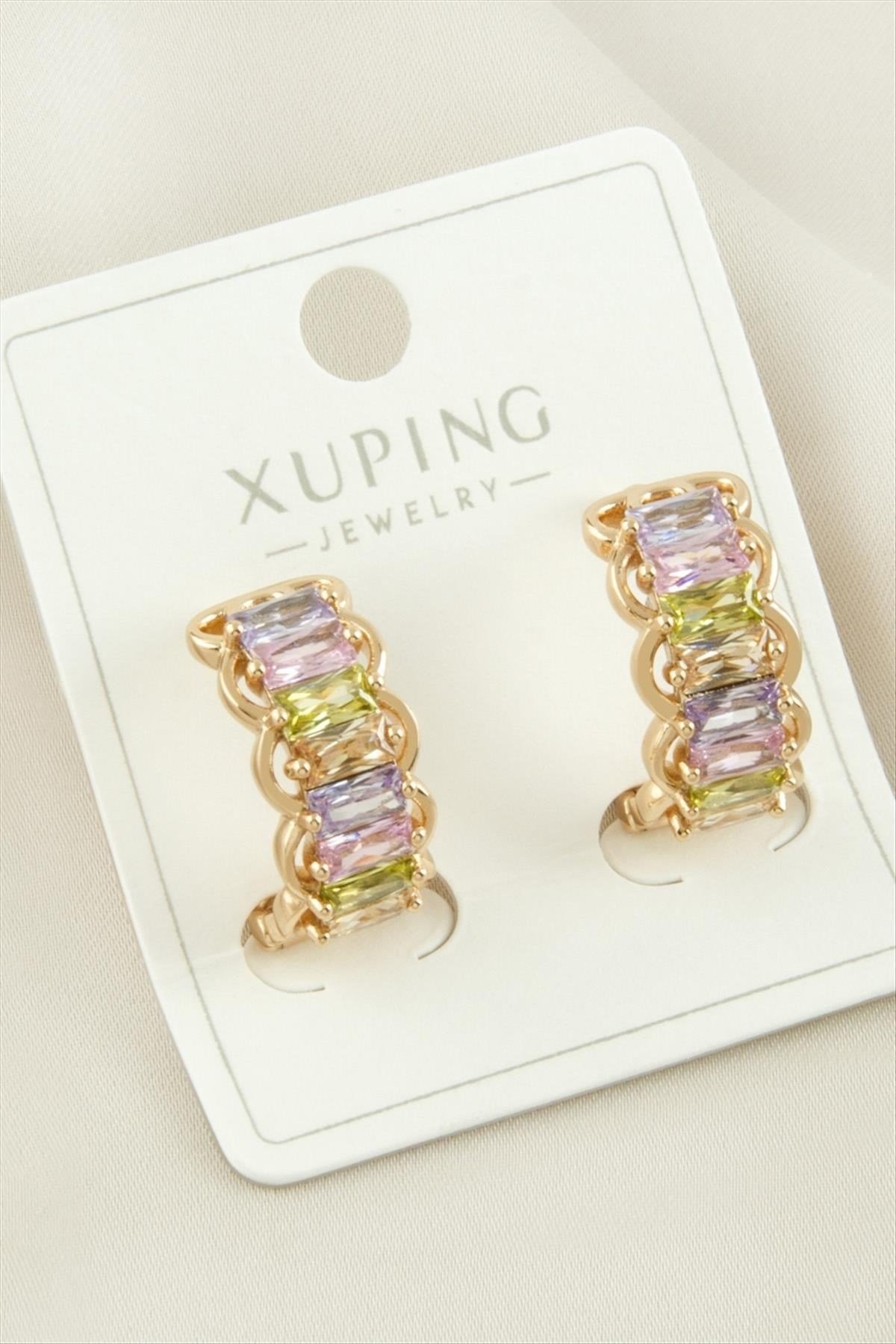 Xuping Zirkon Taşlı Lüks Çelik Küpe