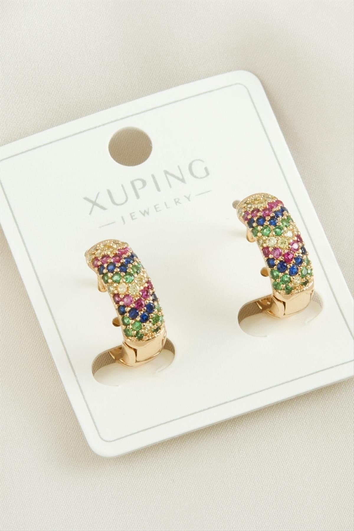 Xuping Zirkon Taşlı Lüks Çelik Küpe