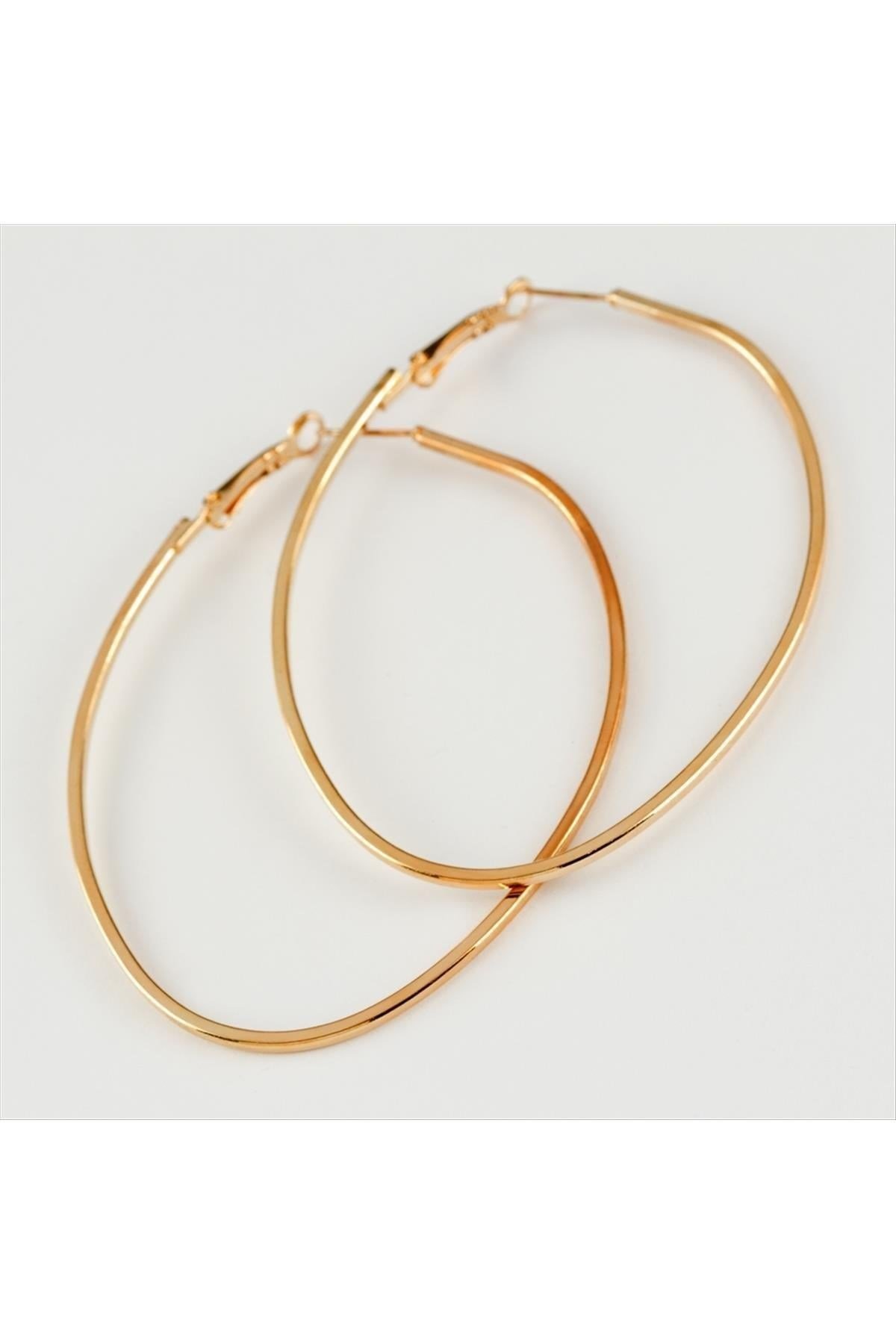 Yeni Sezon Oval Metal Halka Küpe 5 cm