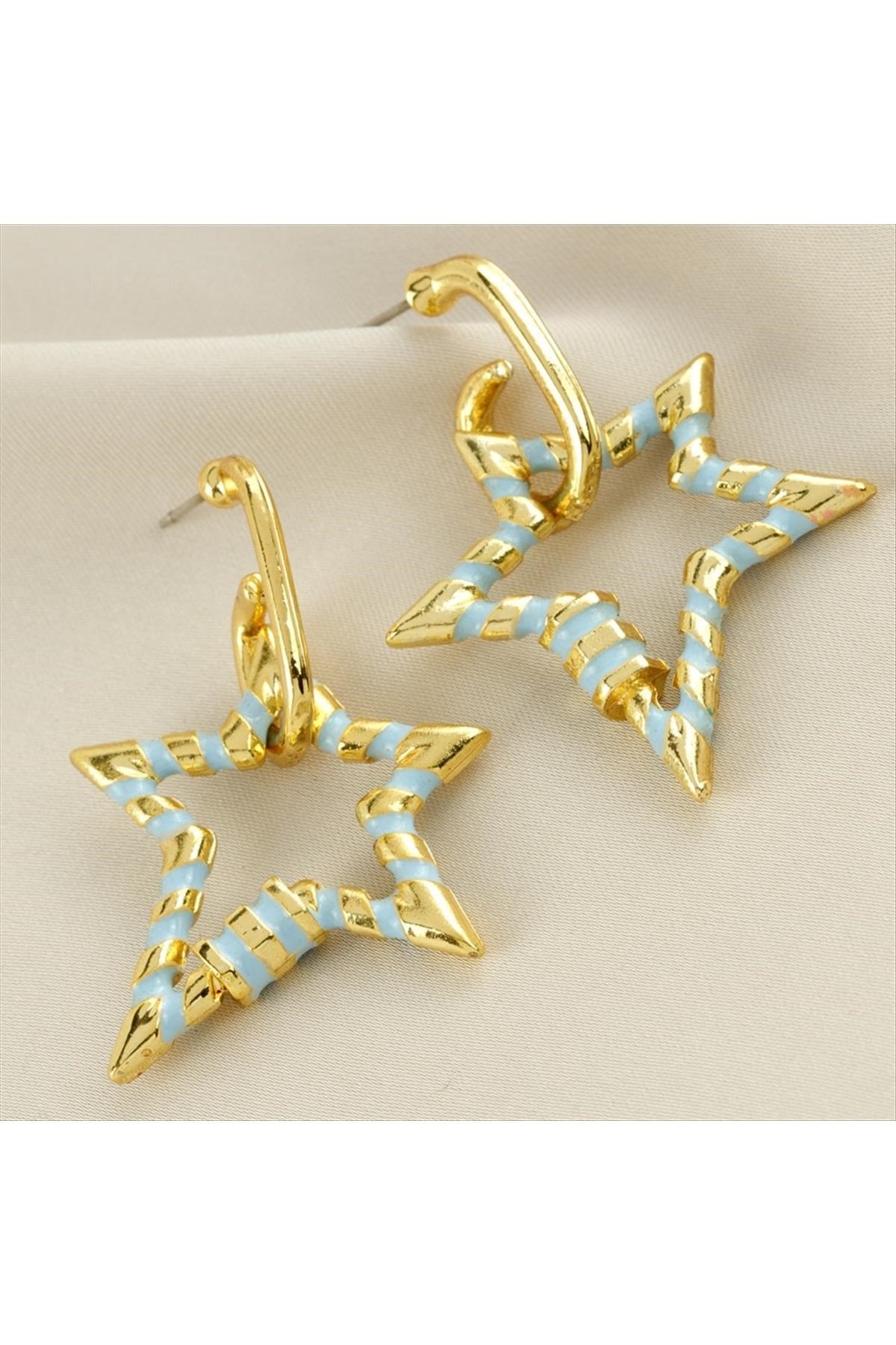 Yıldız Mineli Küpe 4 cm