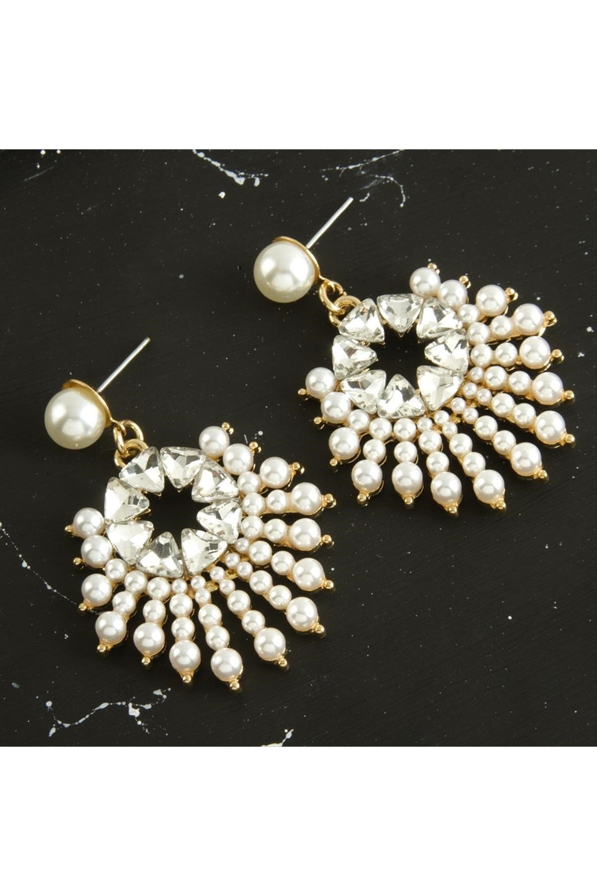 Yuvarlak İnci Lüks Zara Küpe