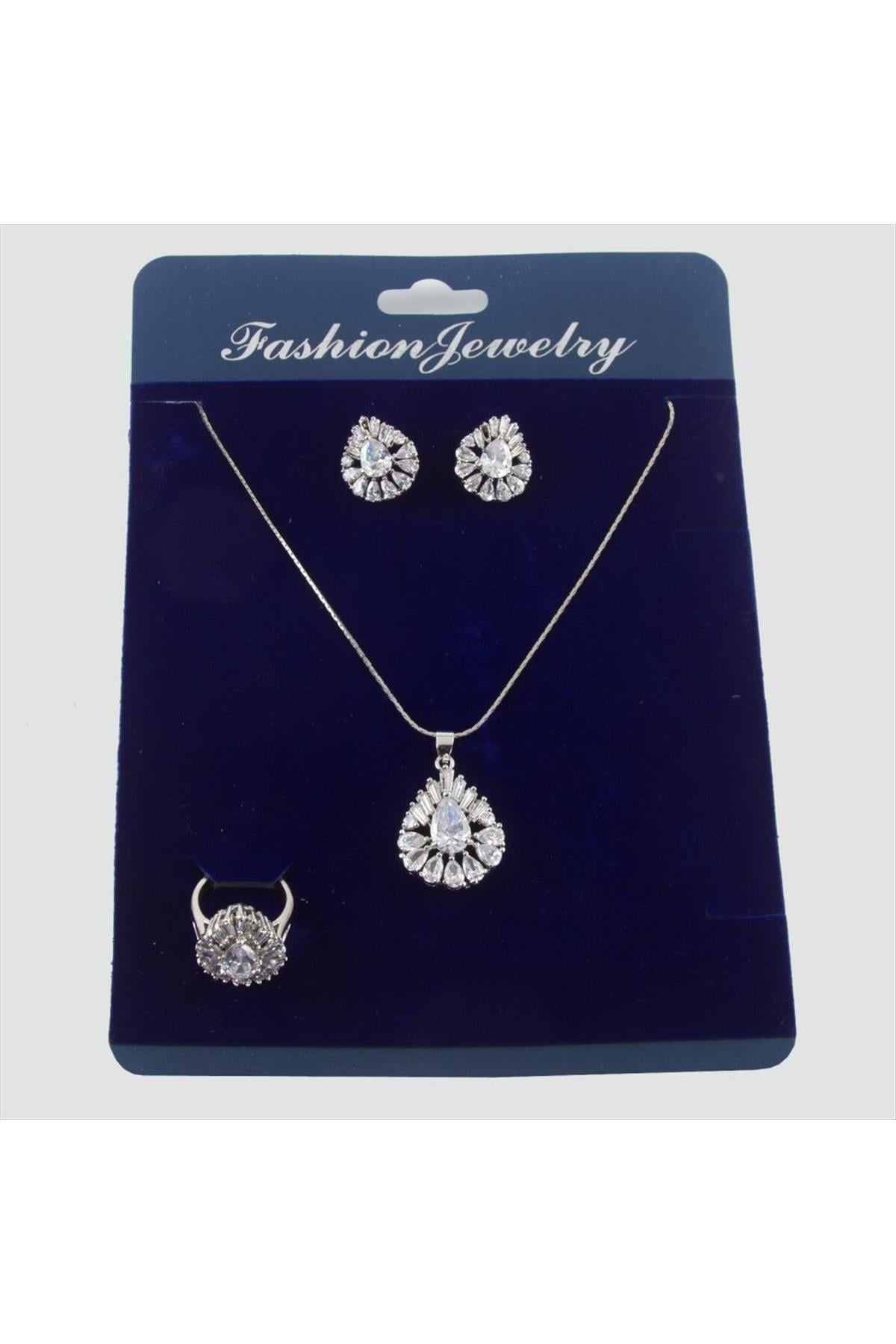 Zirkon Taşlı Set Kolye