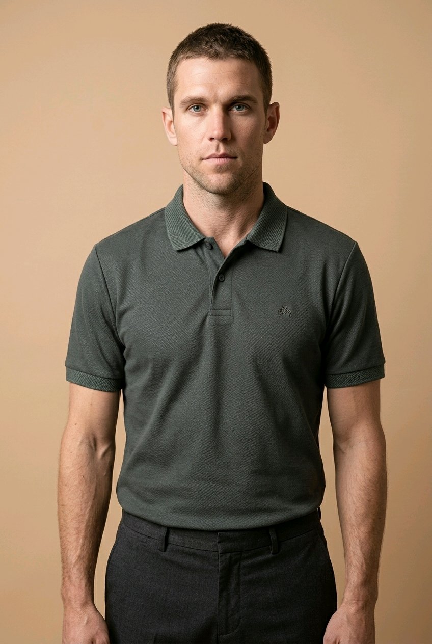 Erkek Polo Yaka Yeşil T-Shirt